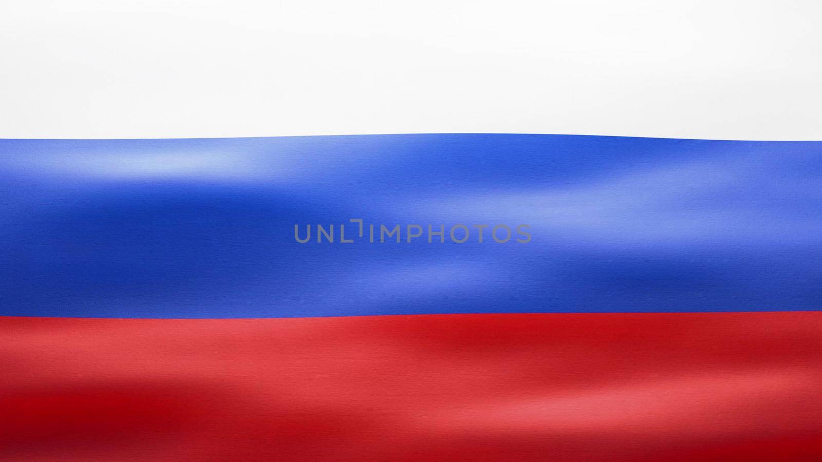 Russian flag, Rippled silk texture - Front 3D illustration