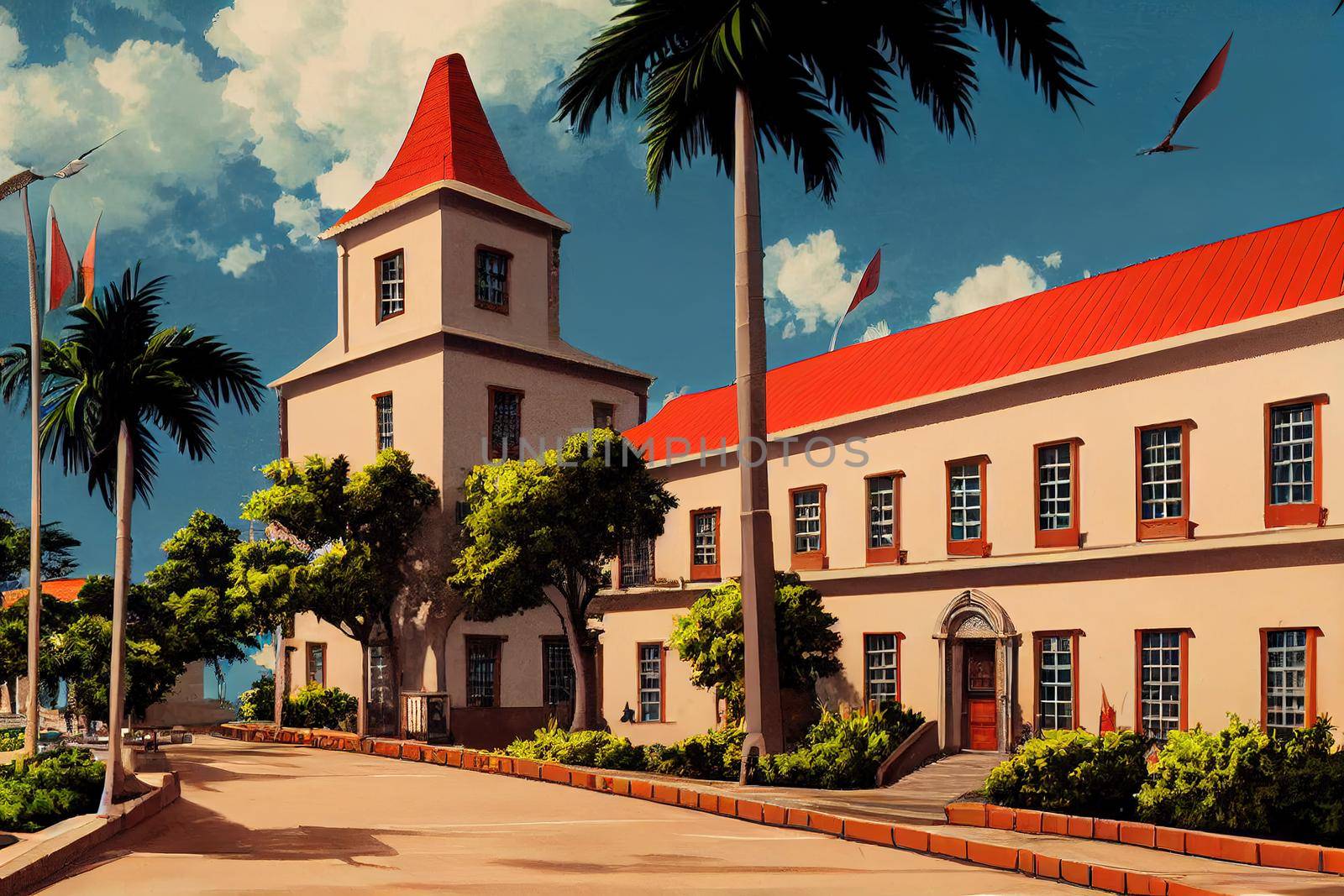 anime St George's Grenada ust 2 Credit Union House in St George's the capital city of Grenada , Anime style U1 1 by 2ragon