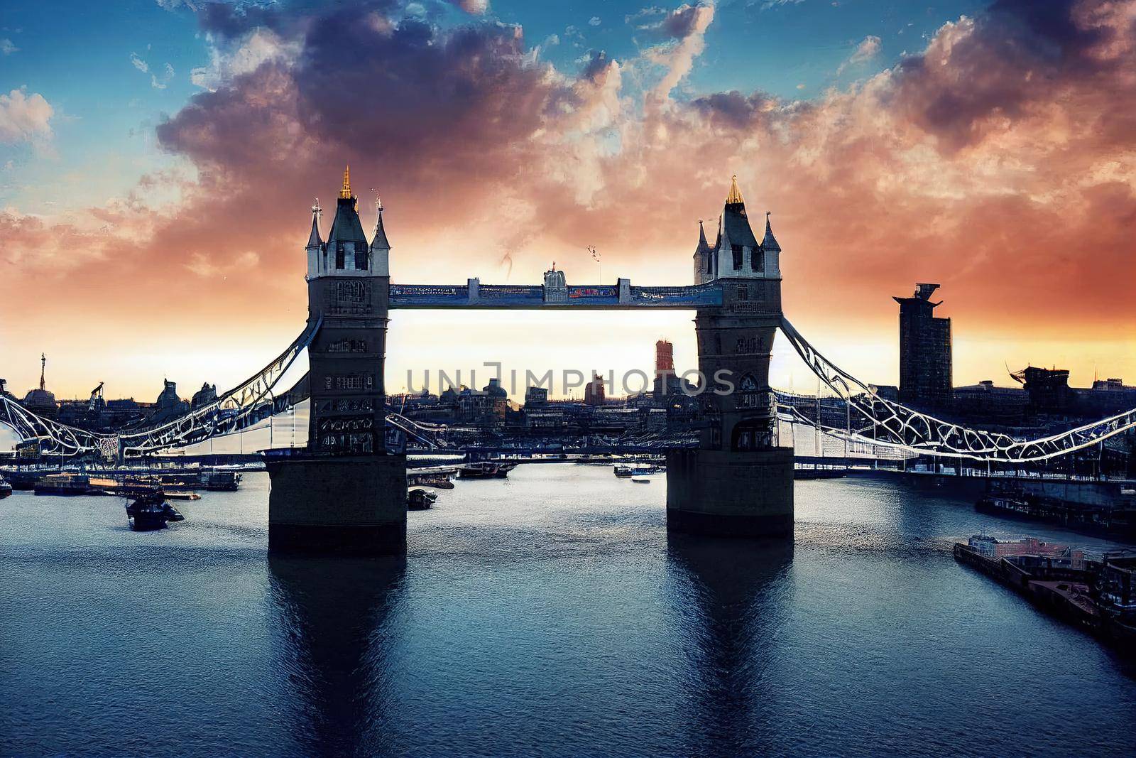 Aerial view of the Tower Bridge in London One of London's most famous bridges and must see landmarks in London Beautiful panorama of London Tower Bridge , style U1 1