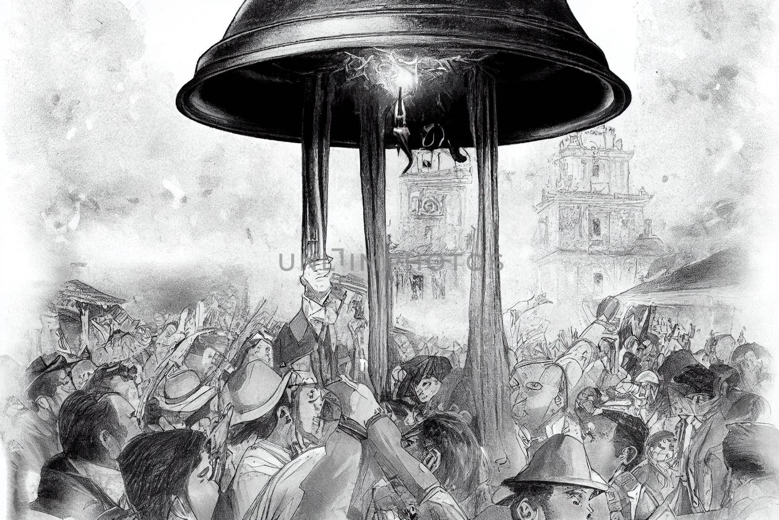 Independence day bell in the birthplace of Jose Maria Morelos y Pavon or el siervo de la nacion in the city of Morelia Michoacan MEXICO , style U1 1