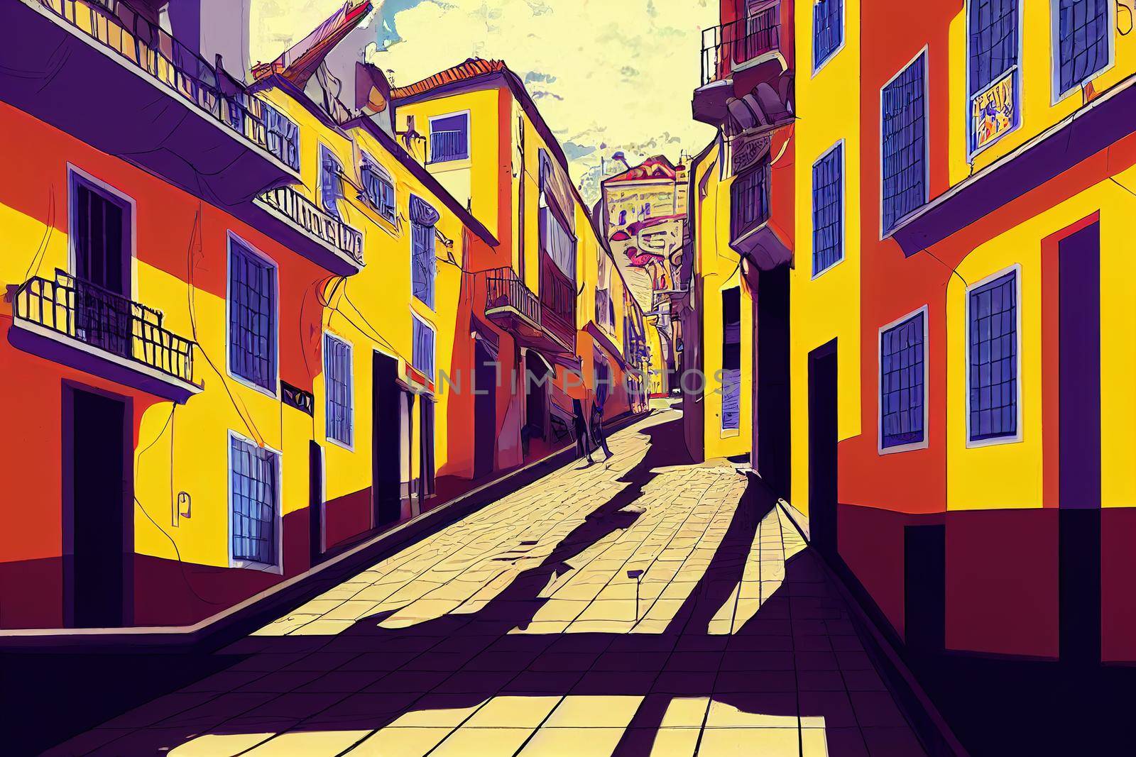 Cityscape of Lisbon Portugal Europe , style U1 1
