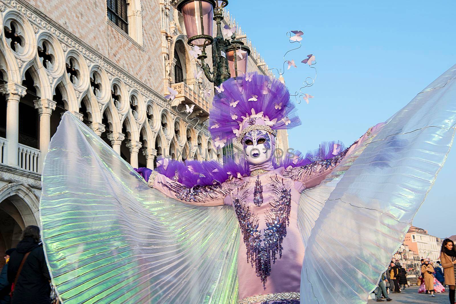 VENICE, ITALY - Febrary 18 2020: The masks of the Venice carnival 2020
