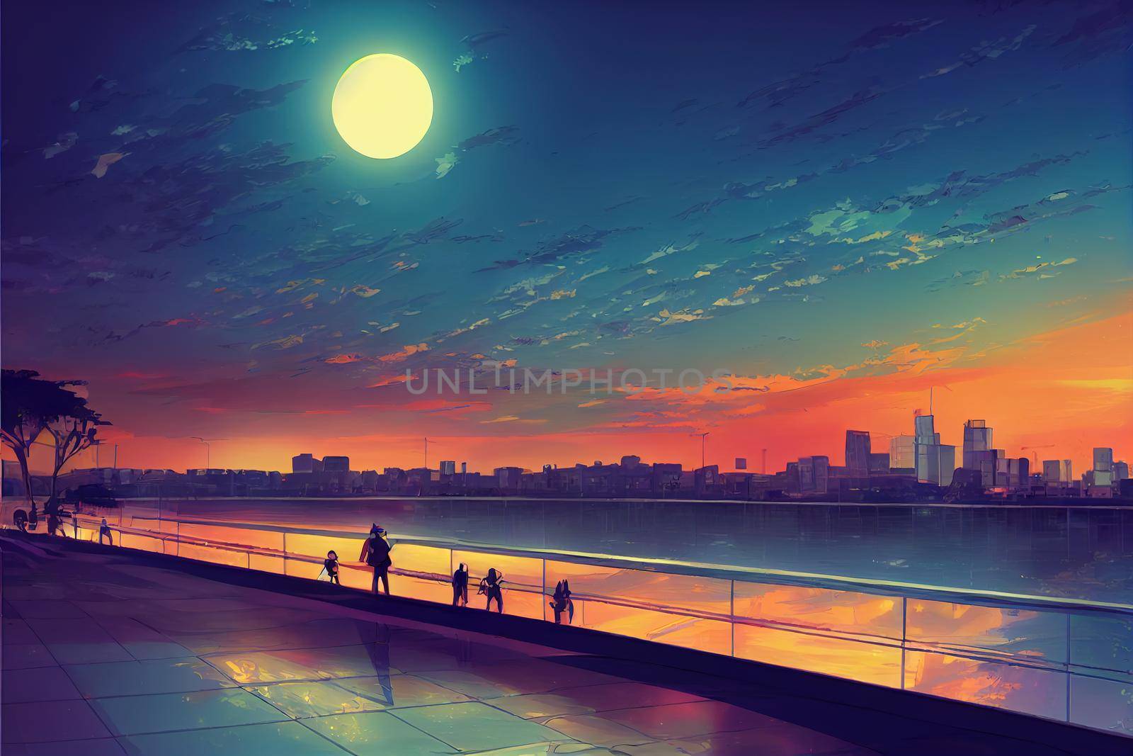 anime style, Luanda Angola at Night , Anime style U1 1 by 2ragon