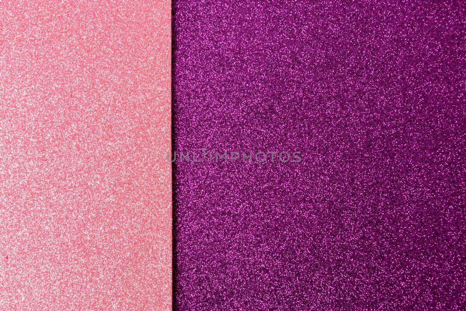 Shiny and glittering surface. Pink and violet, abstract background. Events, celebrations. Trendy backdrop for your design. Texture with glitter. by creativebird