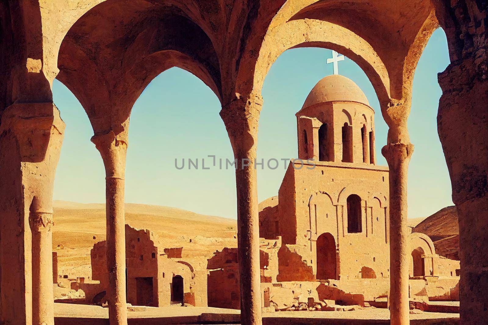 Historic church of Saint Gregory of Abumarents in ancient Armenian city of Ani a UNESCO World Heritage Site located in Kars province eastern Anatolia Turkey on the border with Armenia , A U1 1