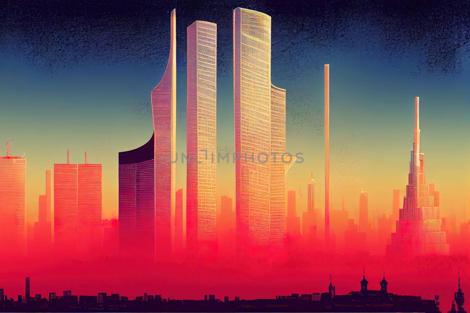 Moscow city skyscraper and skyline architecture Moscow international business financial office with Moscow river, Aerial view skyscraper of Moscow City business center in autumn season Russia.
