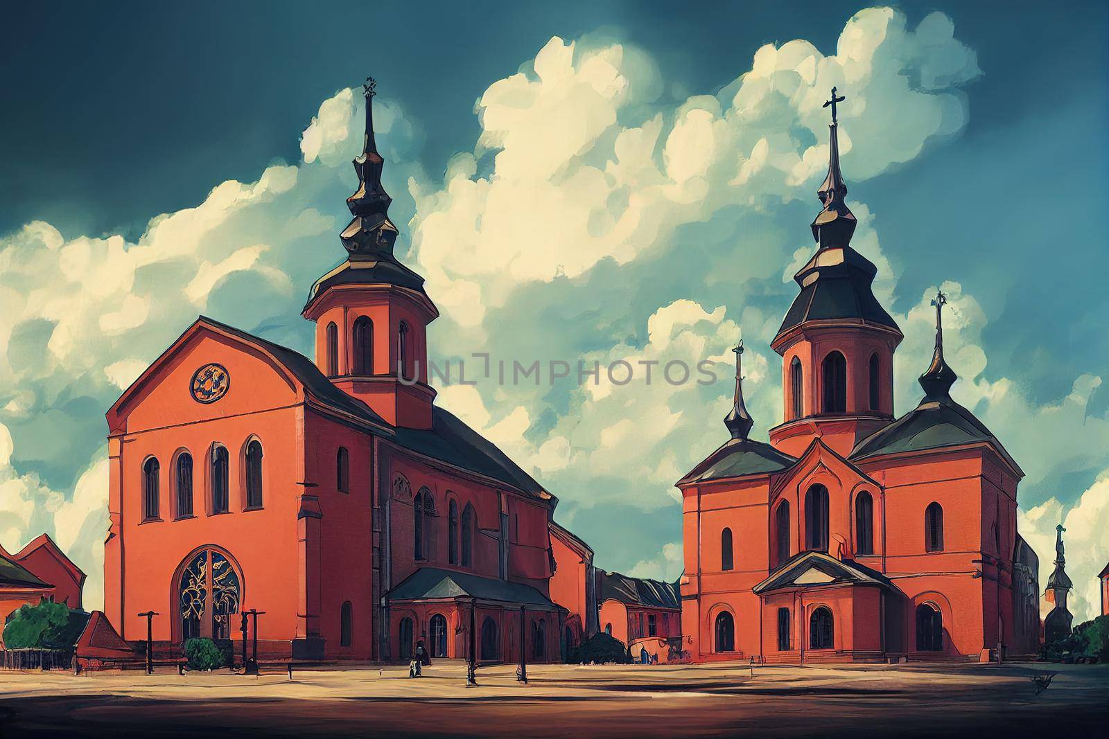 Evangelical Lutheran Church of Saint John the Baptist in old district of Riga the capital city of Latvia , style U1 1