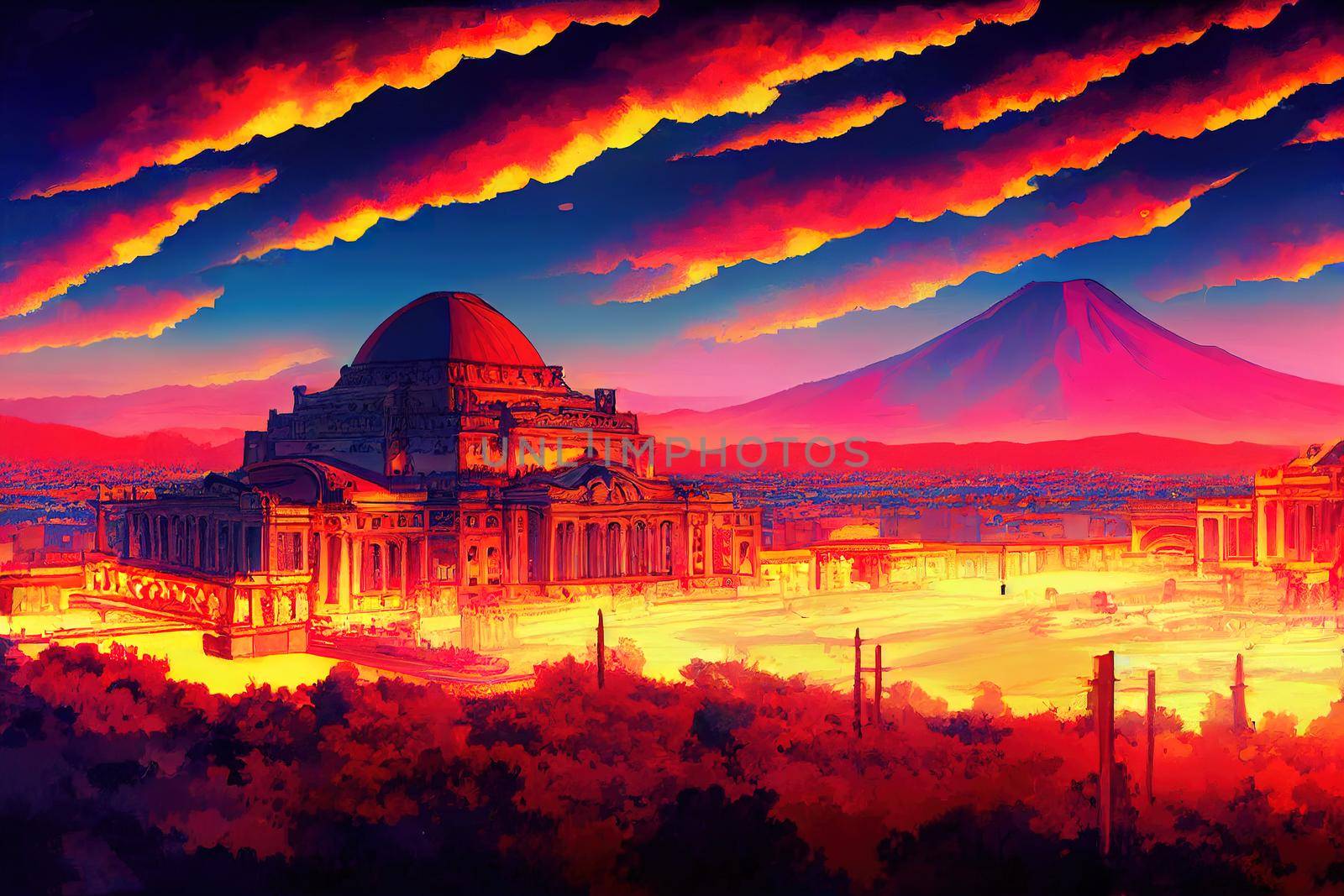 anime style, Palacio de Bellas Artes Palace of Fine Arts Mexico City , Anime style U1 1 by 2ragon