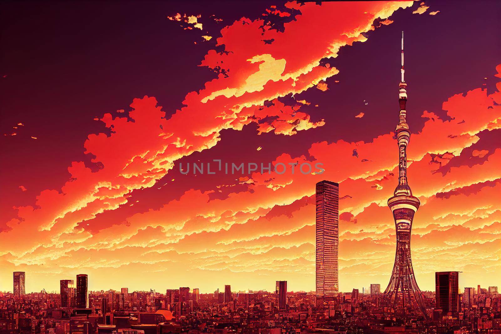 Tokyo Japan Sep 29 2017 Business district at sunset in Tokyo Japan The Greater Tokyo Area is the most populous metropolitan area in the world , style U1 1