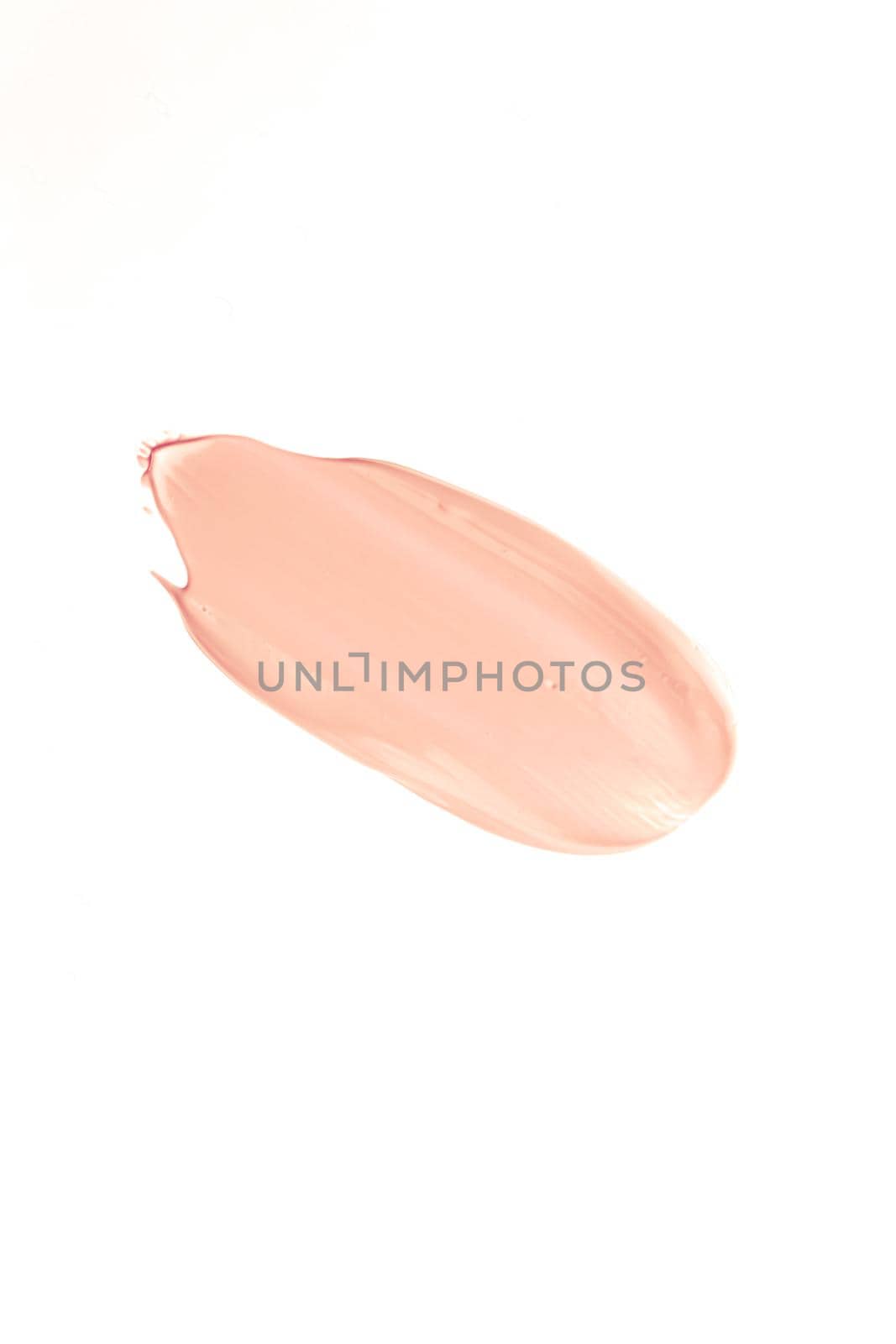 Pastel orange beauty swatch, skincare and makeup cosmetic product sample texture isolated on white background, make-up smudge, cream cosmetics smear or paint brush stroke closeup