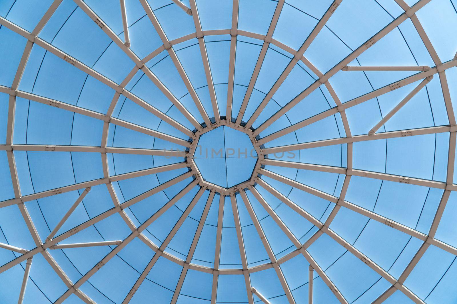 Top of the dome structure - a circle of circular steel beams by voktybre