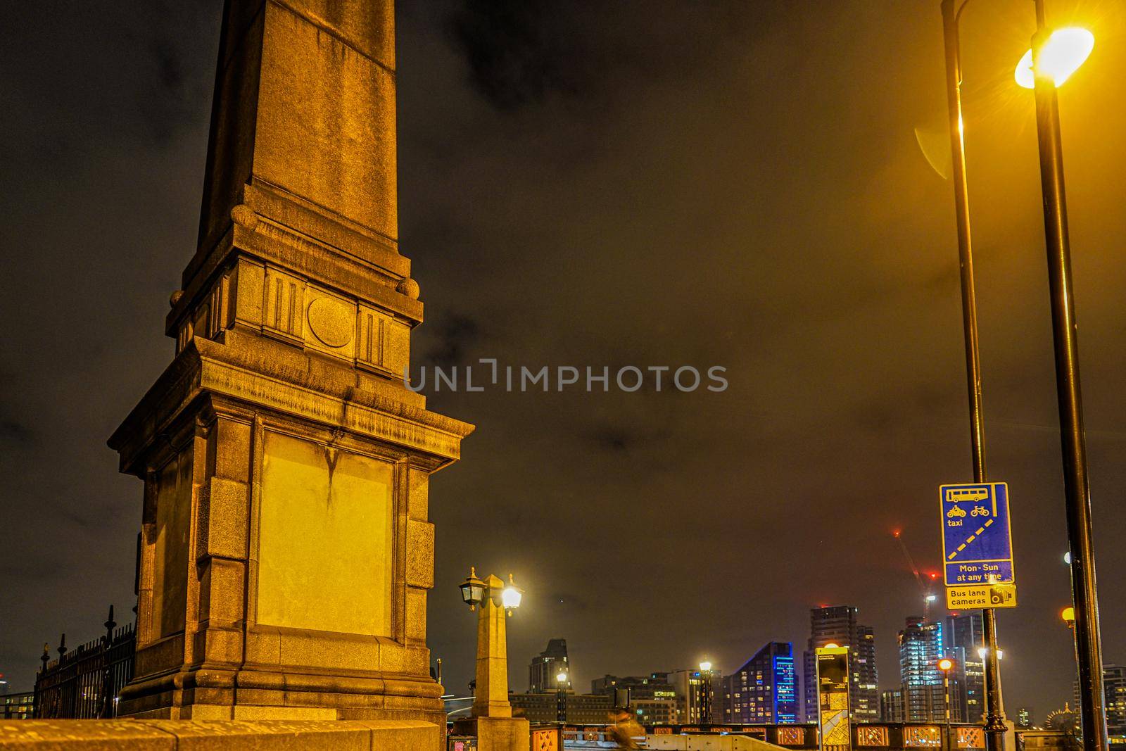 Night view of the residential area of ​​London, England. Shooting Location: United Kingdom, London