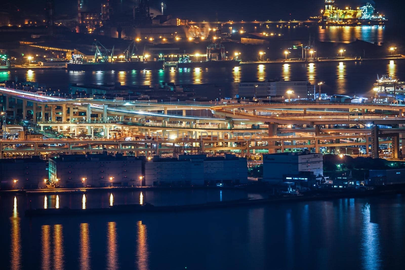 Keihin Industrial Zone seen from Yokohama Landmark Tower. Shooting Location: Yokohama-city kanagawa prefecture