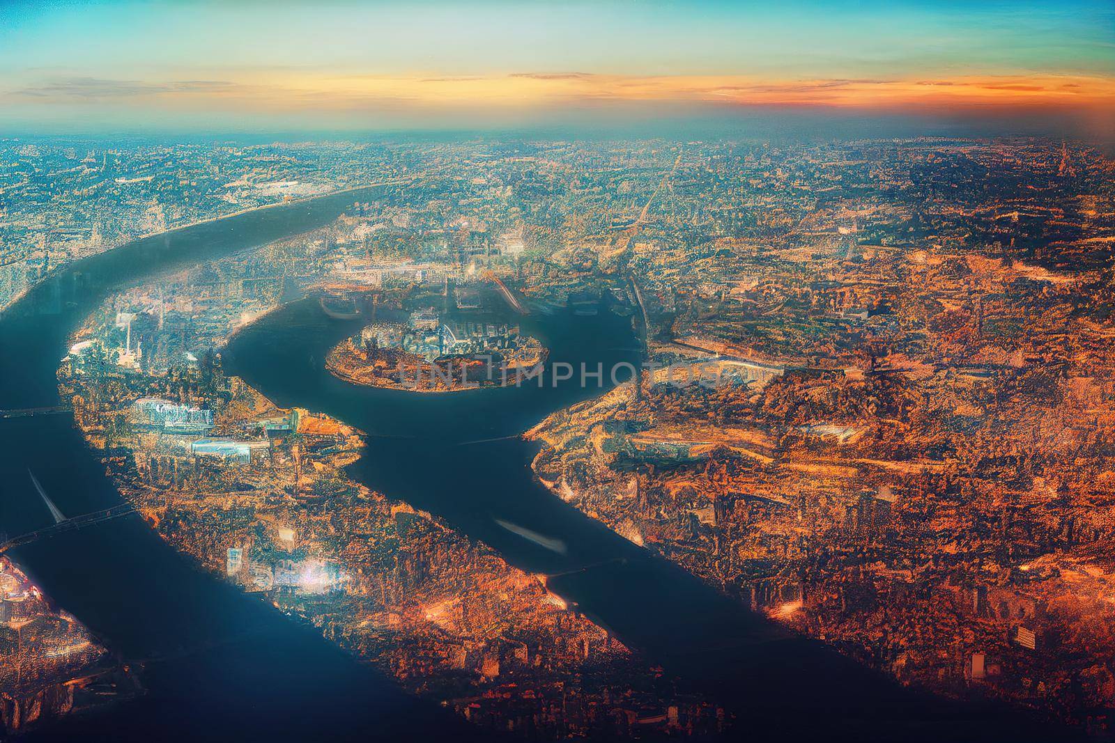 anime style, Aerial view to the Beautiful landscape city Kiev with a Dnepr river Top view to the Motherland statue in the Kiev The well known landmarks in Kyiv Historical monument of Soviet union , An U1 1 by 2ragon