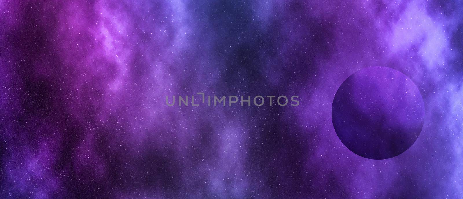 Stars, planet and galaxy in cosmos universe, space and time travel science background by Anneleven