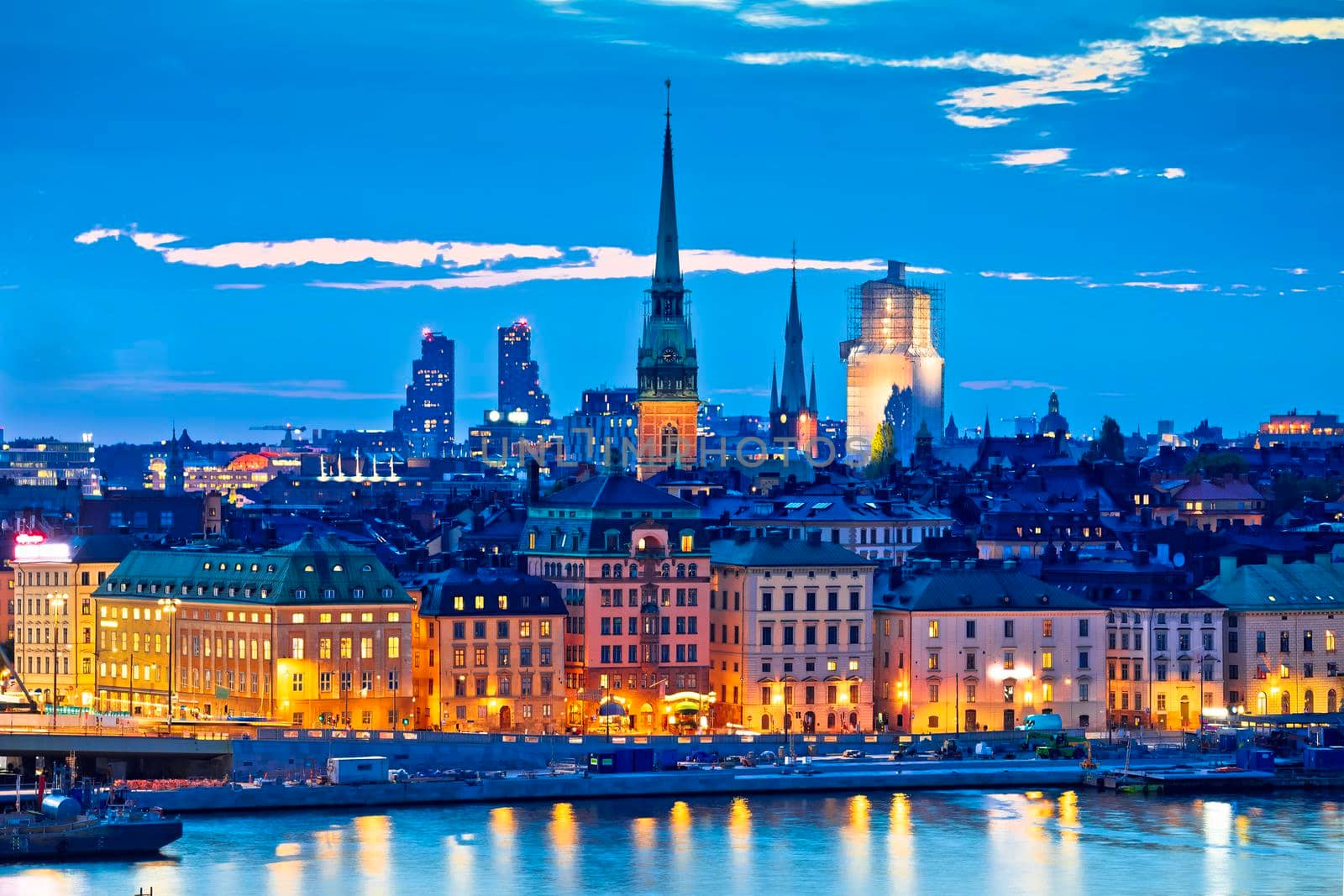 Stockholm scenic rooftops and towers evening panorama by xbrchx