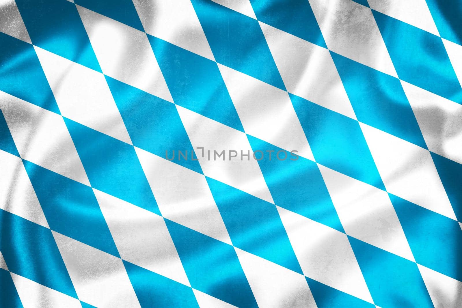 Grunge 3D illustration of Bavaria state of Germany flag, concept of Bavaria