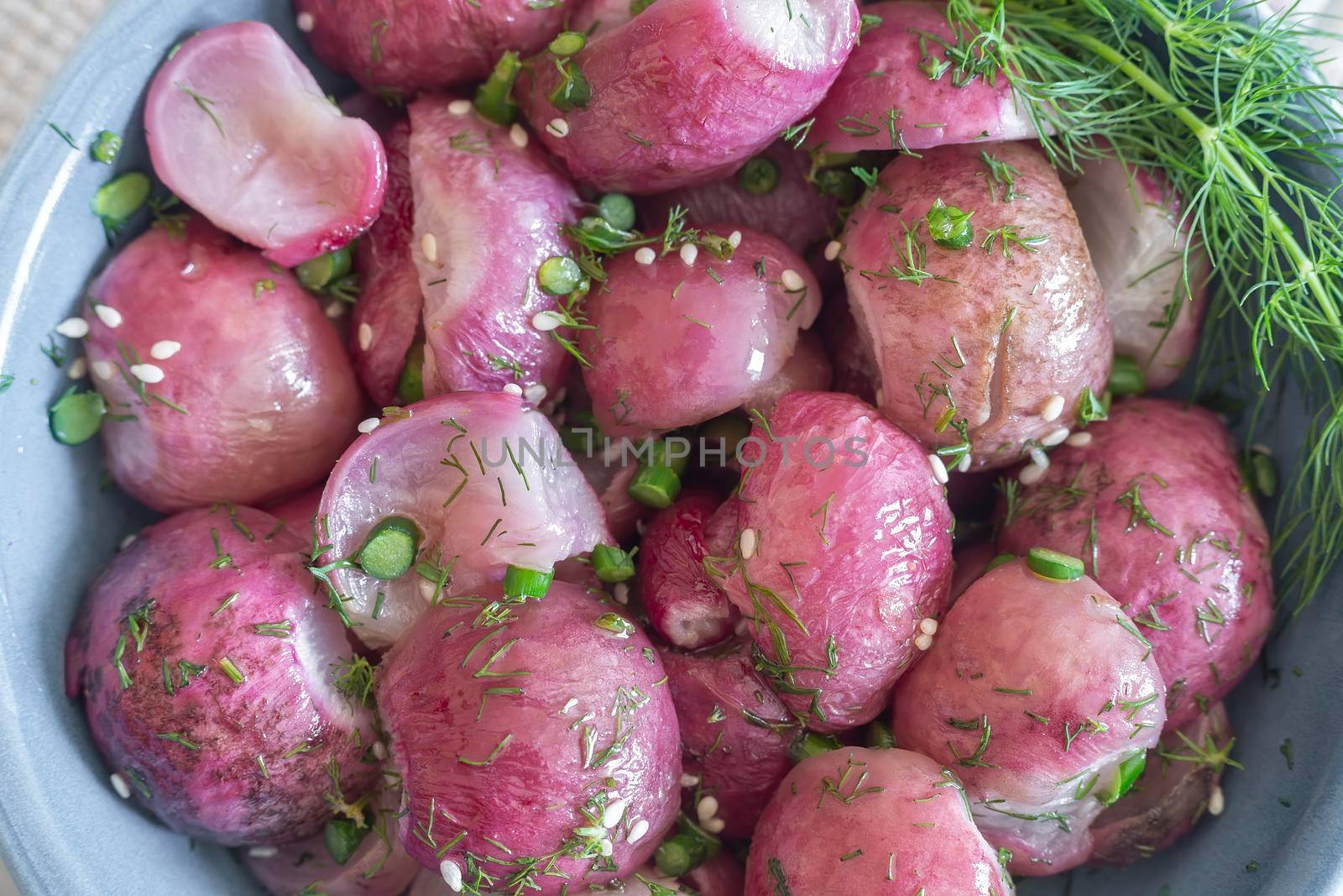 Baked radish with green onion and dill by georgina198