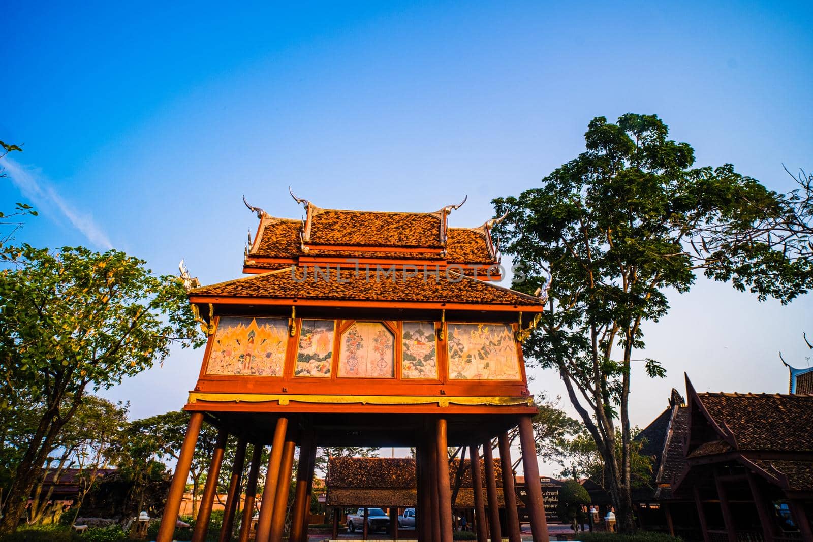 temple repository for the Buddhist scriptures religion building for book storage.