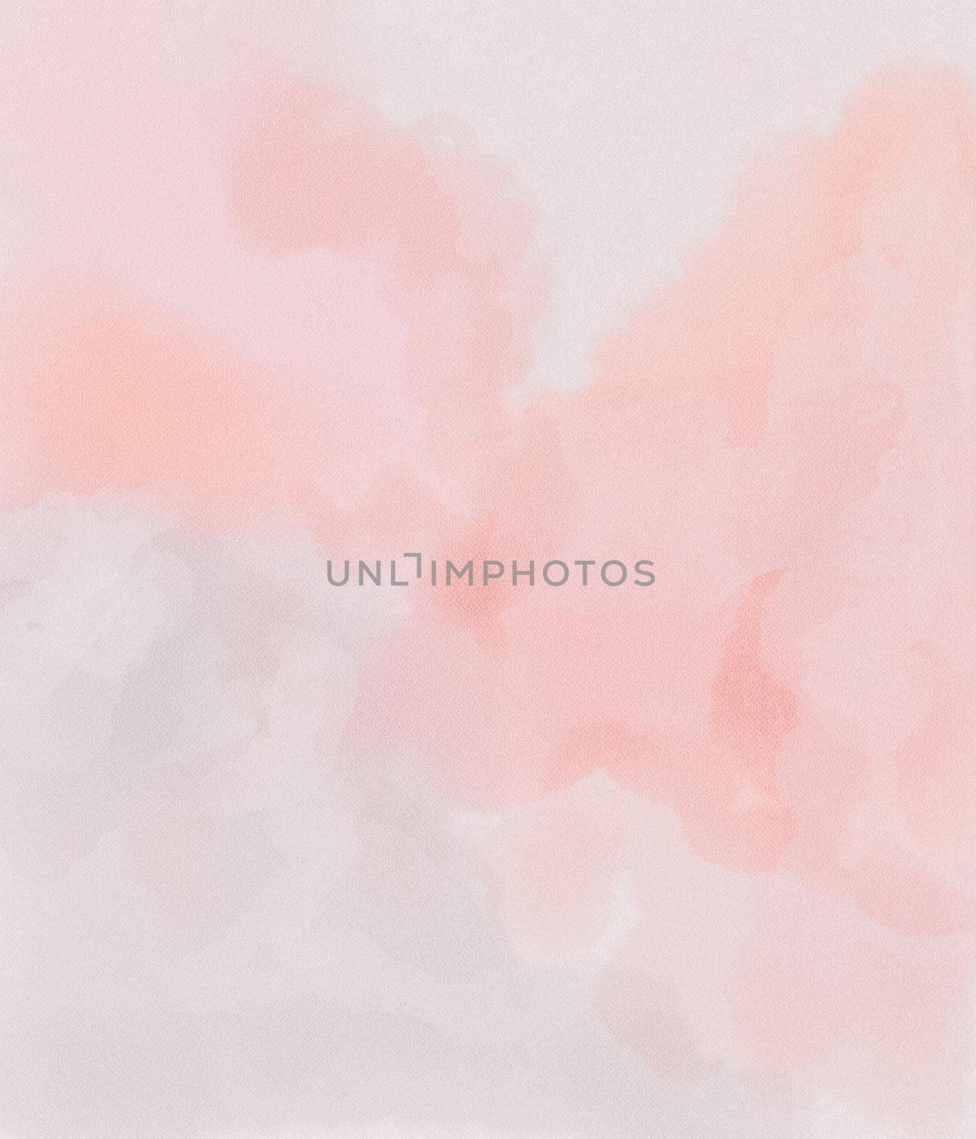 Sugar cotton pink clouds background. Glamour fairytale backdrop. Watercolor style texture. Fantasy pastel color