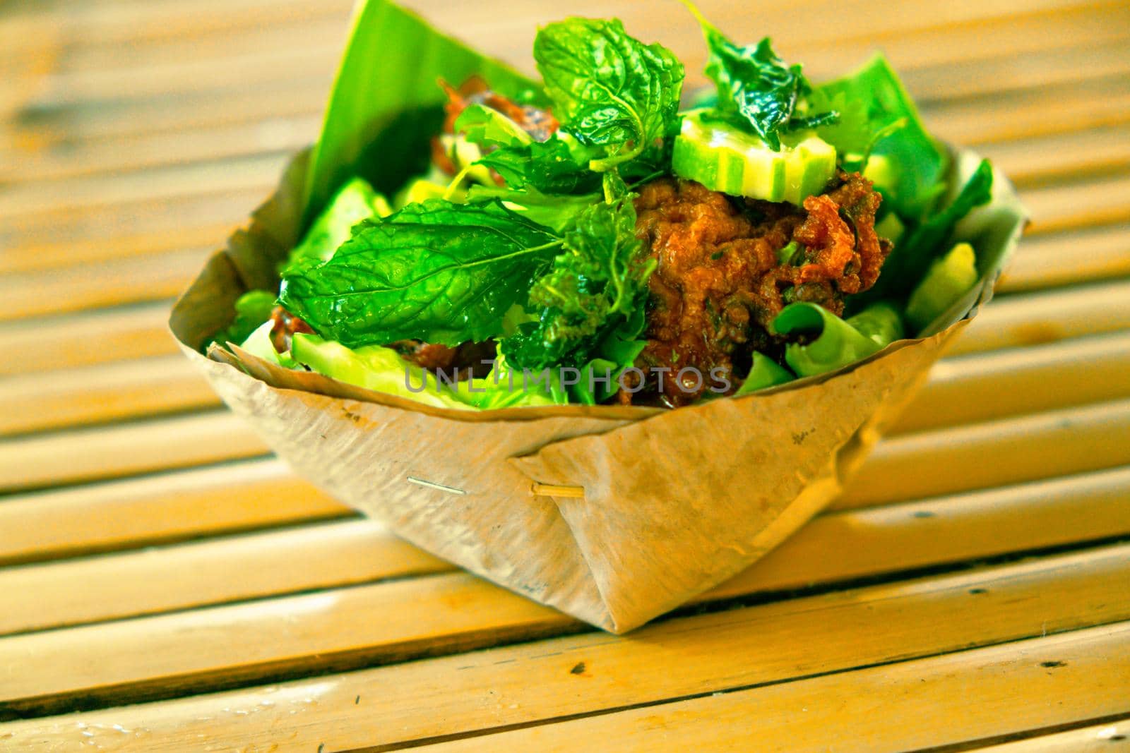 Thai Food Curried fish cake. Fish Cake organic nature package