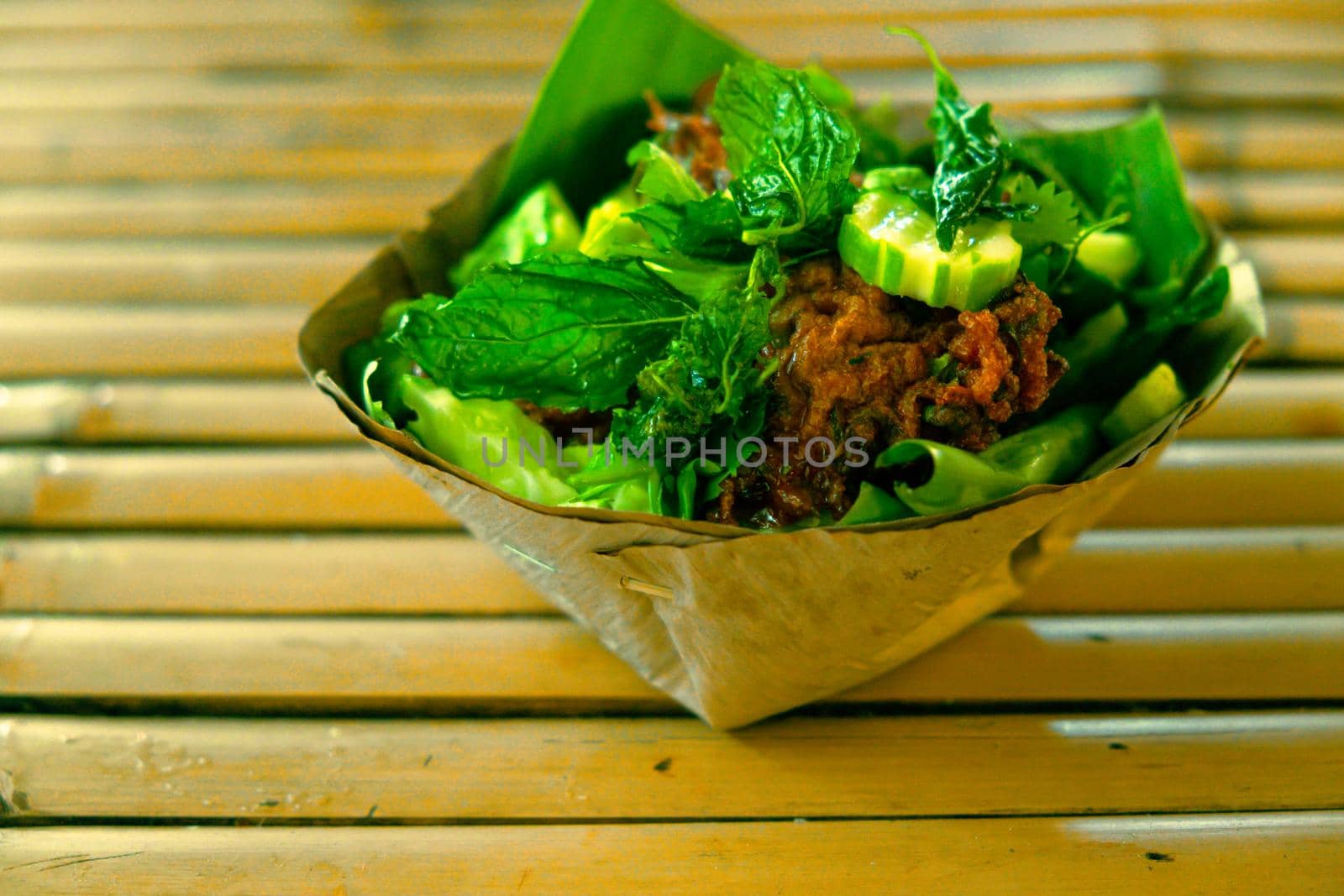 Thai Food Curried fish cake. Fish Cake organic nature package