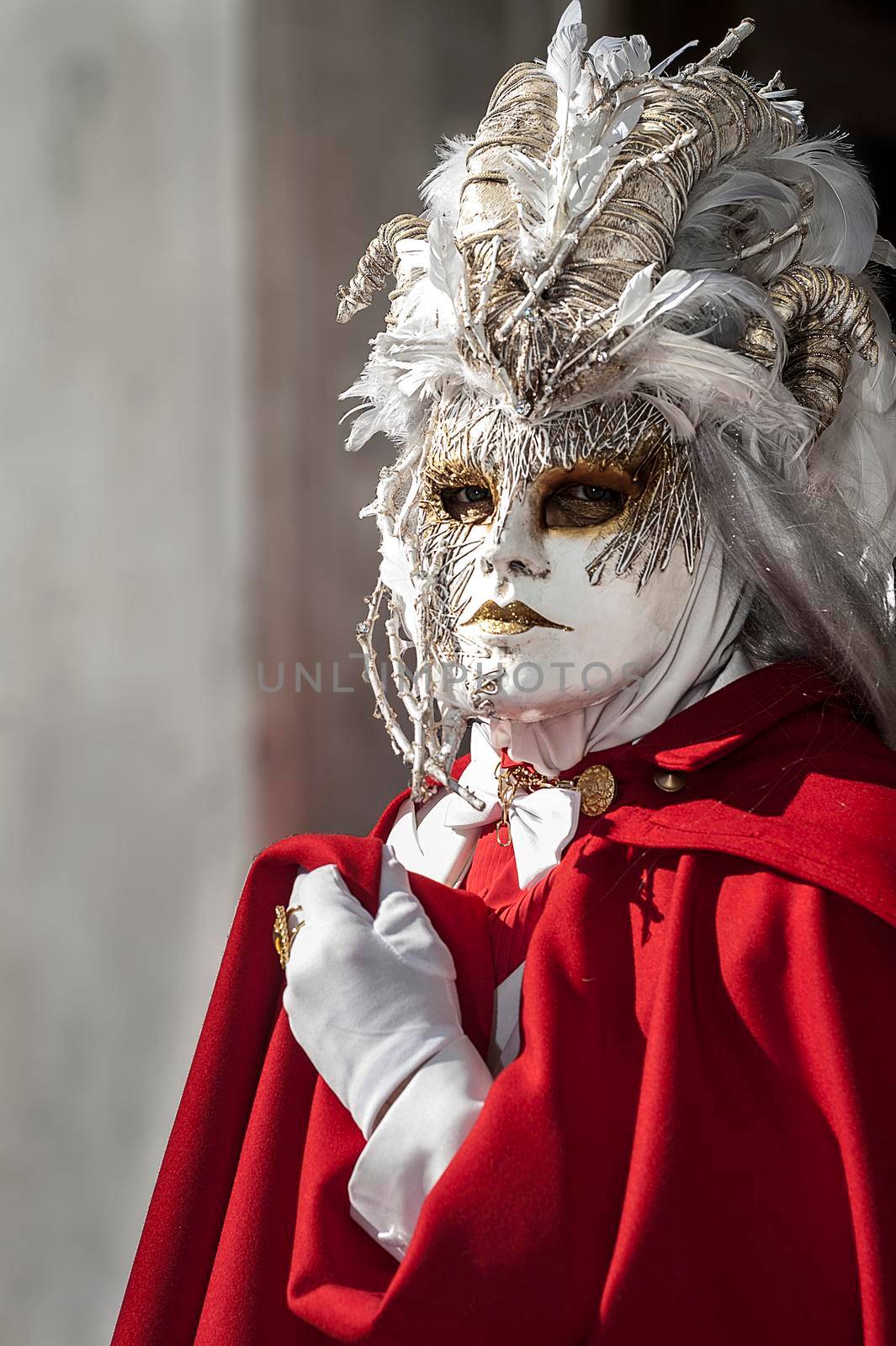 VENICE, ITALY - Febrary 23 2019: The masks of the Venice carnival 2019