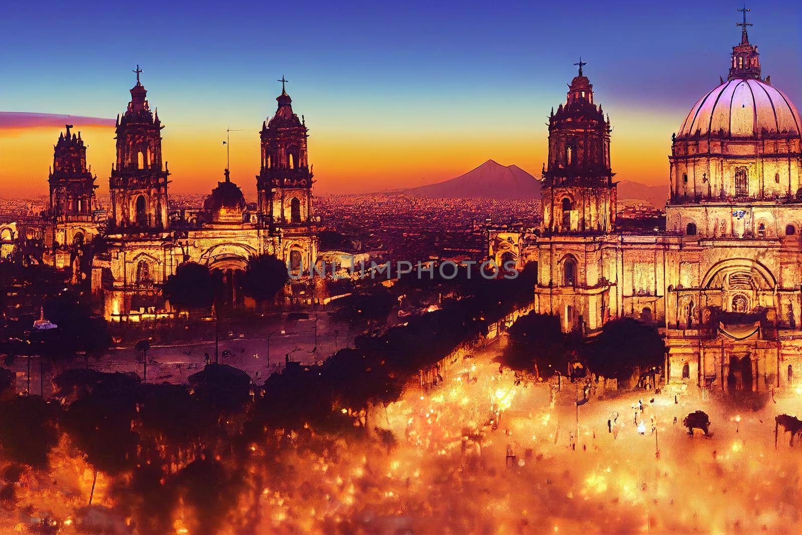 anime Zocalo Square and Mexico City Cathedral Mexico City Mexico , Anime style U1 1 by 2ragon