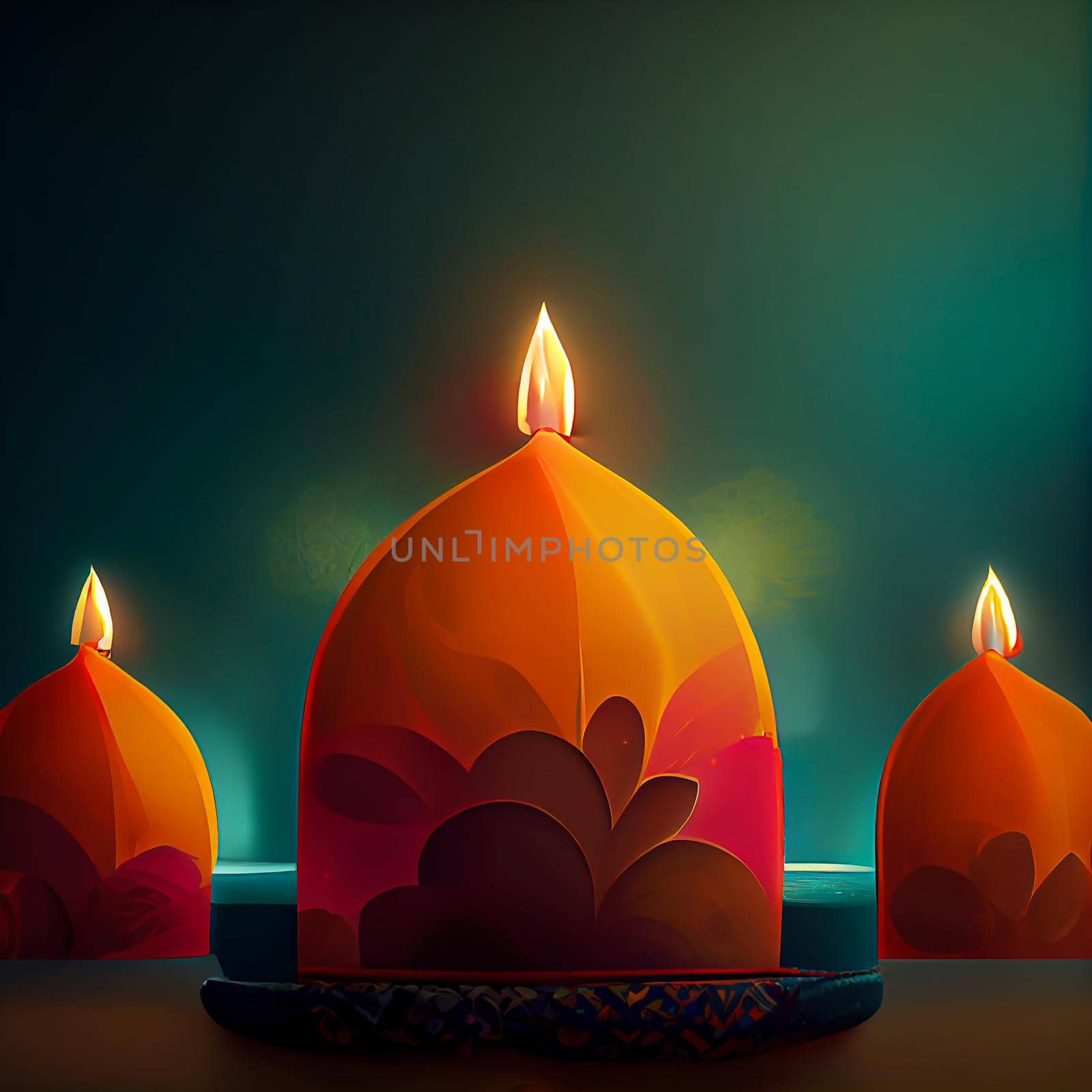 Happy diwali indian festival background with candles