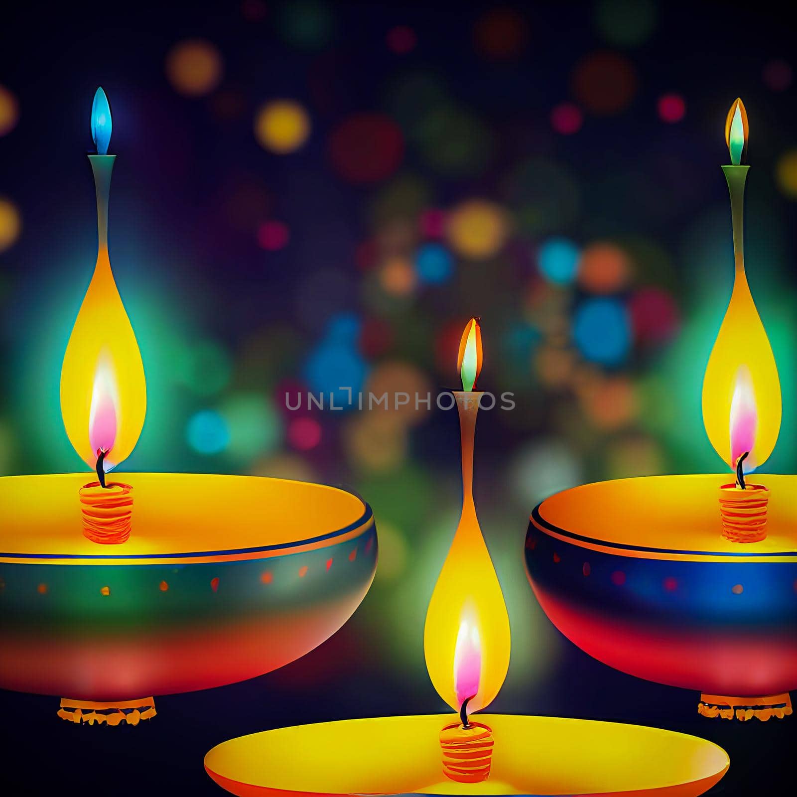 Happy diwali indian festival background with candles