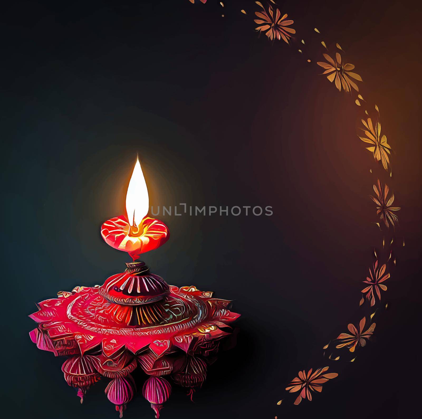 Happy diwali indian festival background with candles