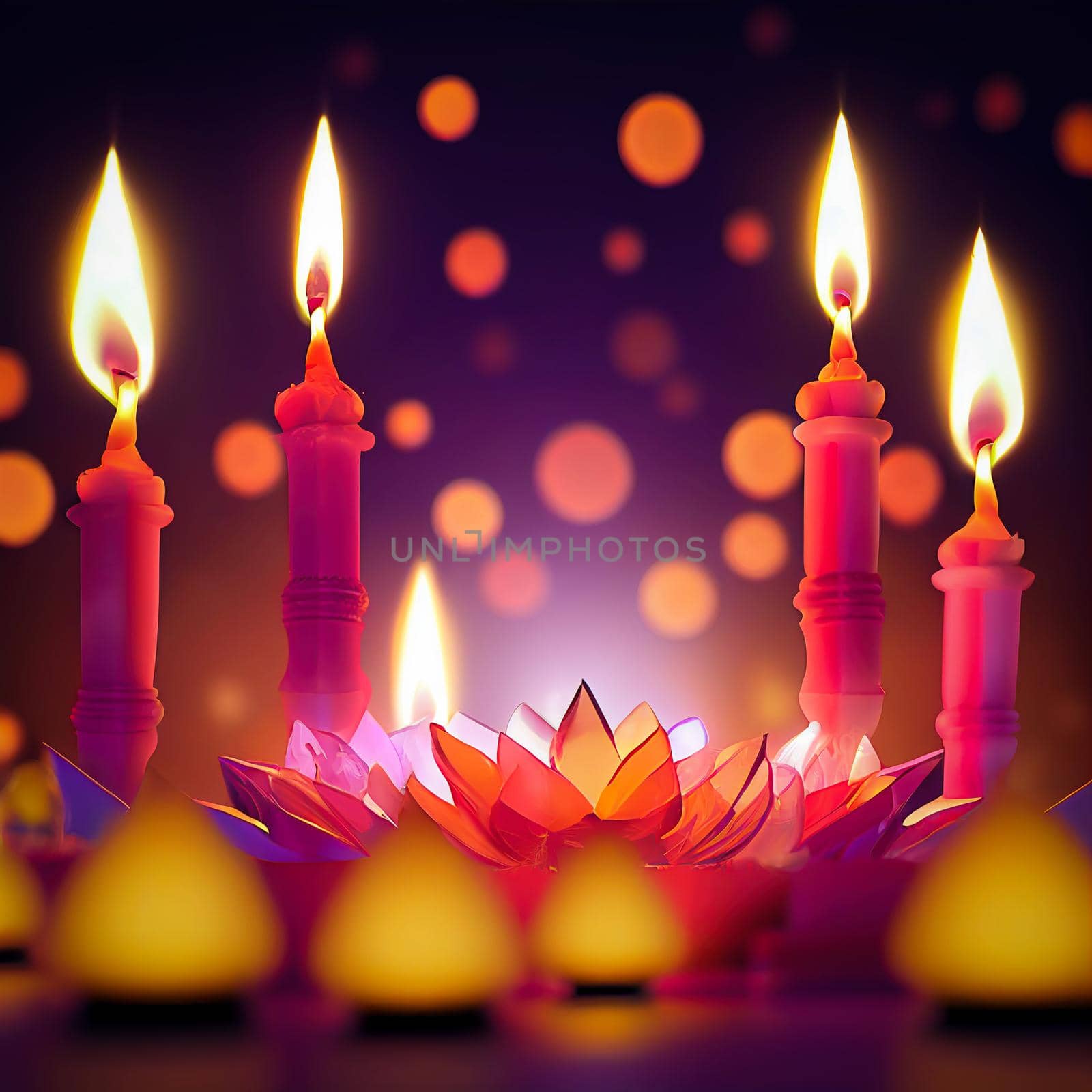Happy diwali indian festival background with candles. diwali day, happy diwali day. by JpRamos