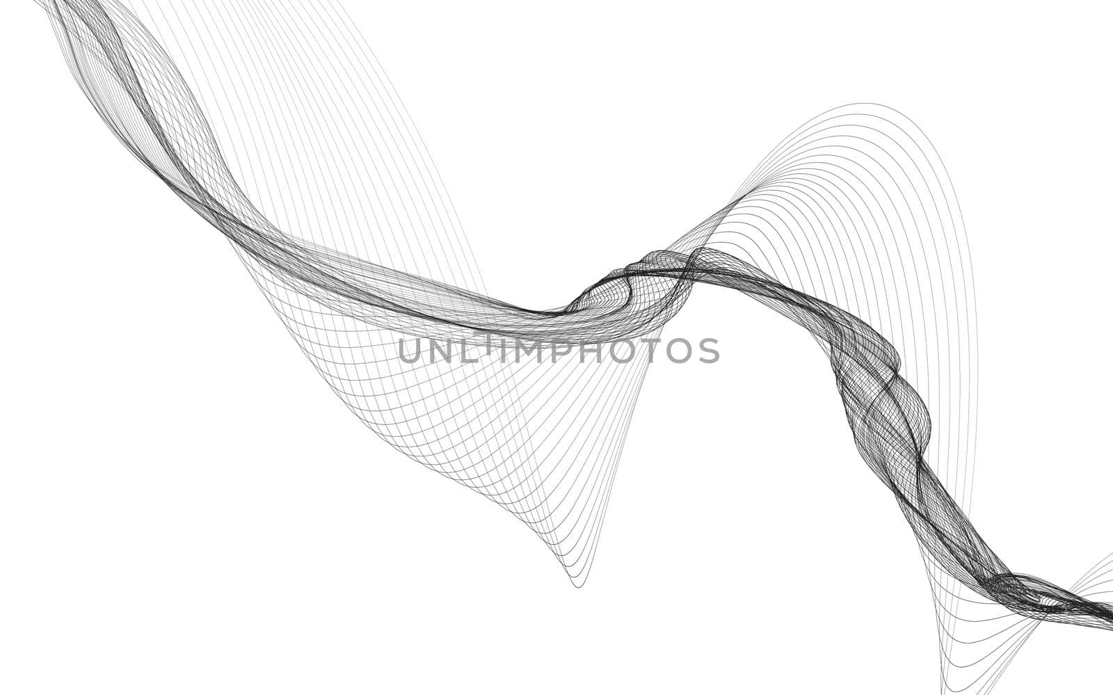 Abstract background with monochrome wave lines on white background. Modern technology background.