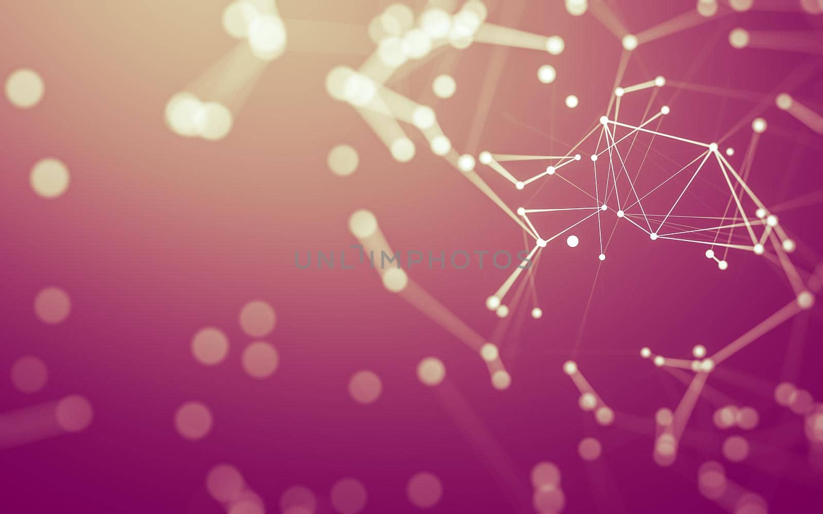 Abstract background. Molecules technology with polygonal shapes, connecting dots and lines. Connection structure. Big data visualization.  by teerawit