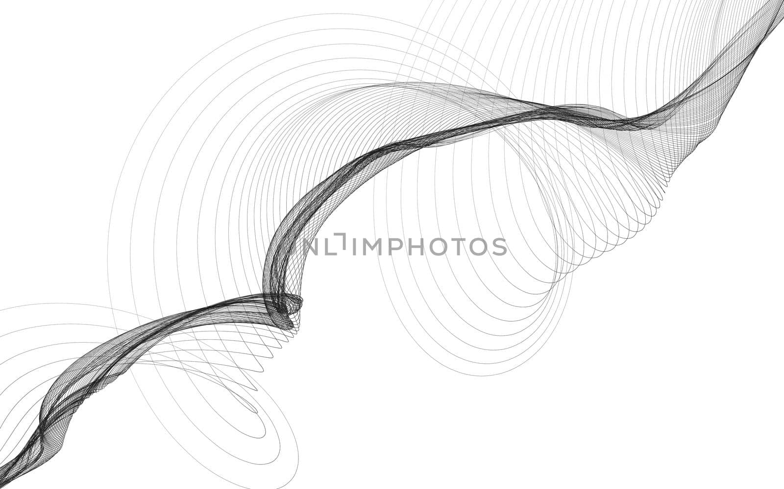 Abstract background with monochrome wave lines on white background.  by teerawit