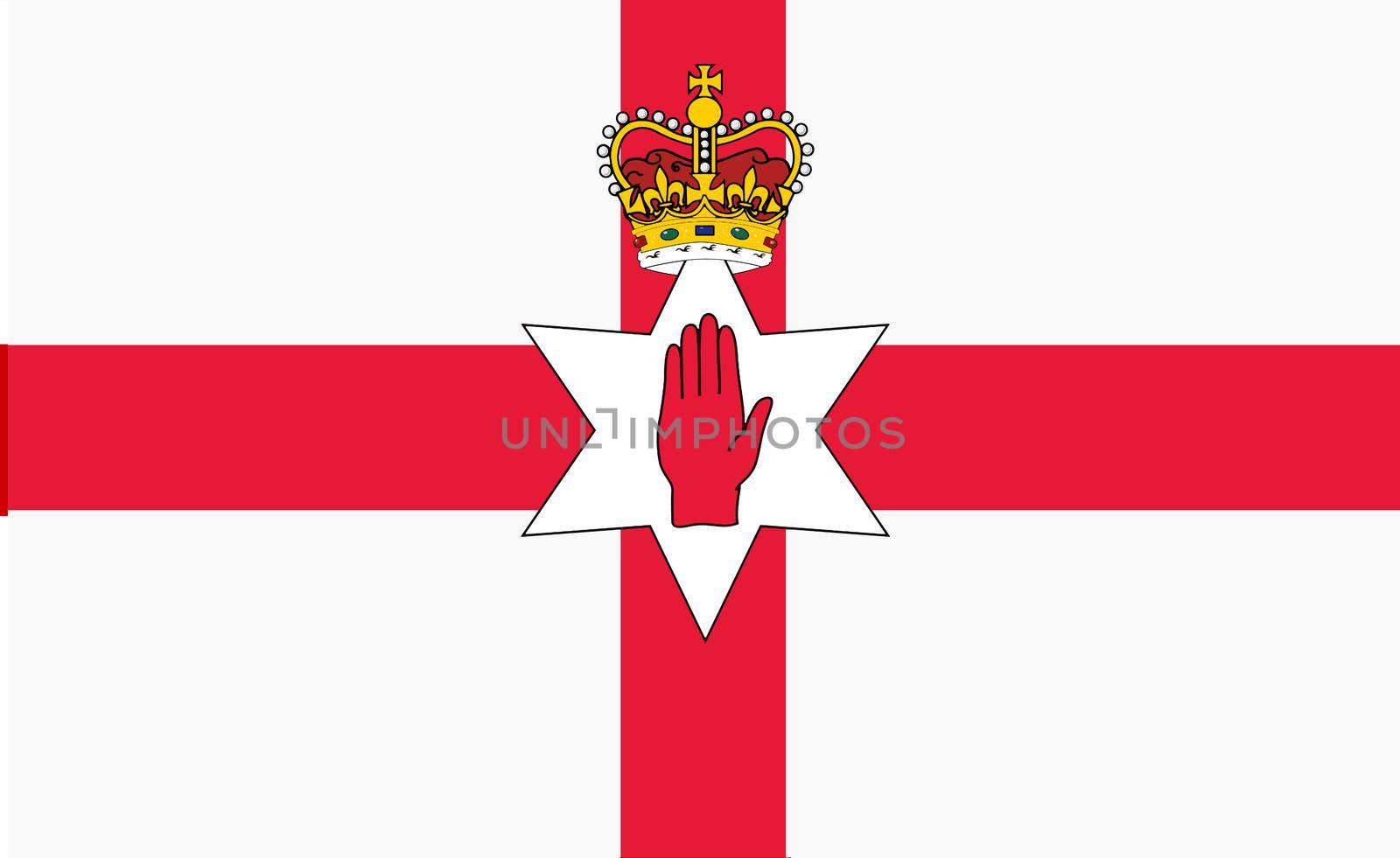 A Northern Ireland flag background illustration hand of Ulster