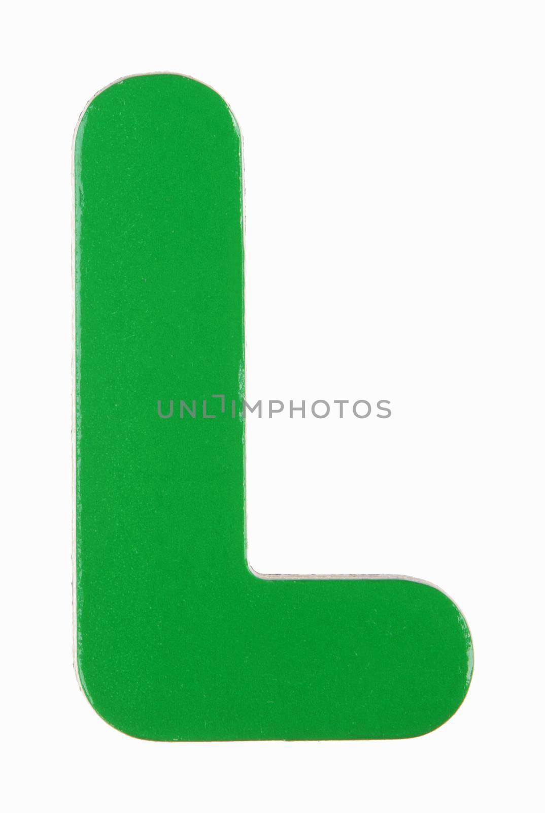 Upper case L magnetic letter on white with clipping path by VivacityImages