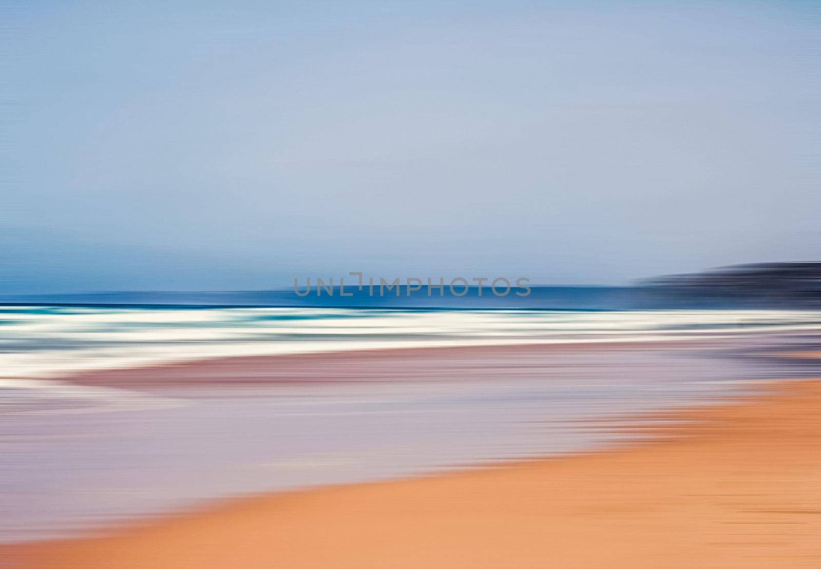 Abstract sea background, long exposure view of dreamy ocean coast in summer by Anneleven