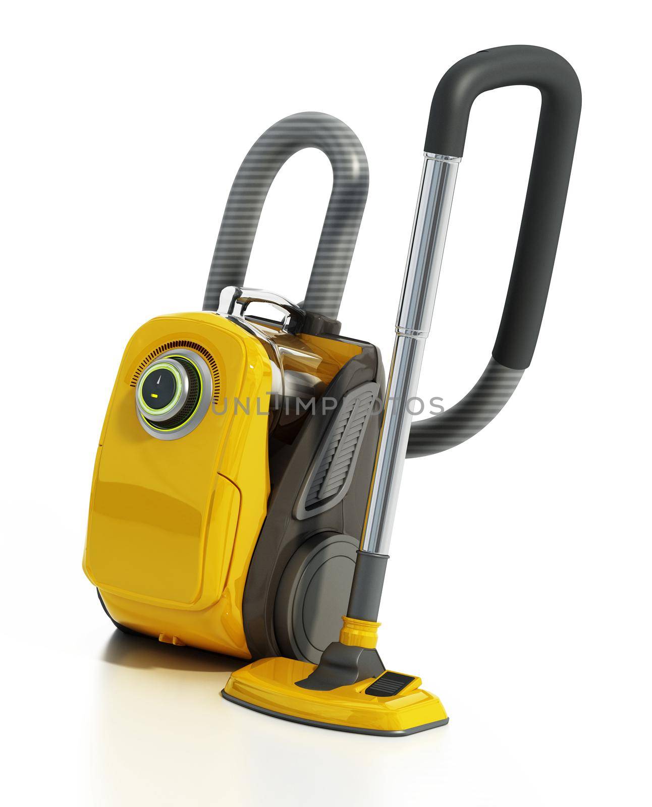 Vacuum cleaner isolated on white background. 3D illustration by Simsek