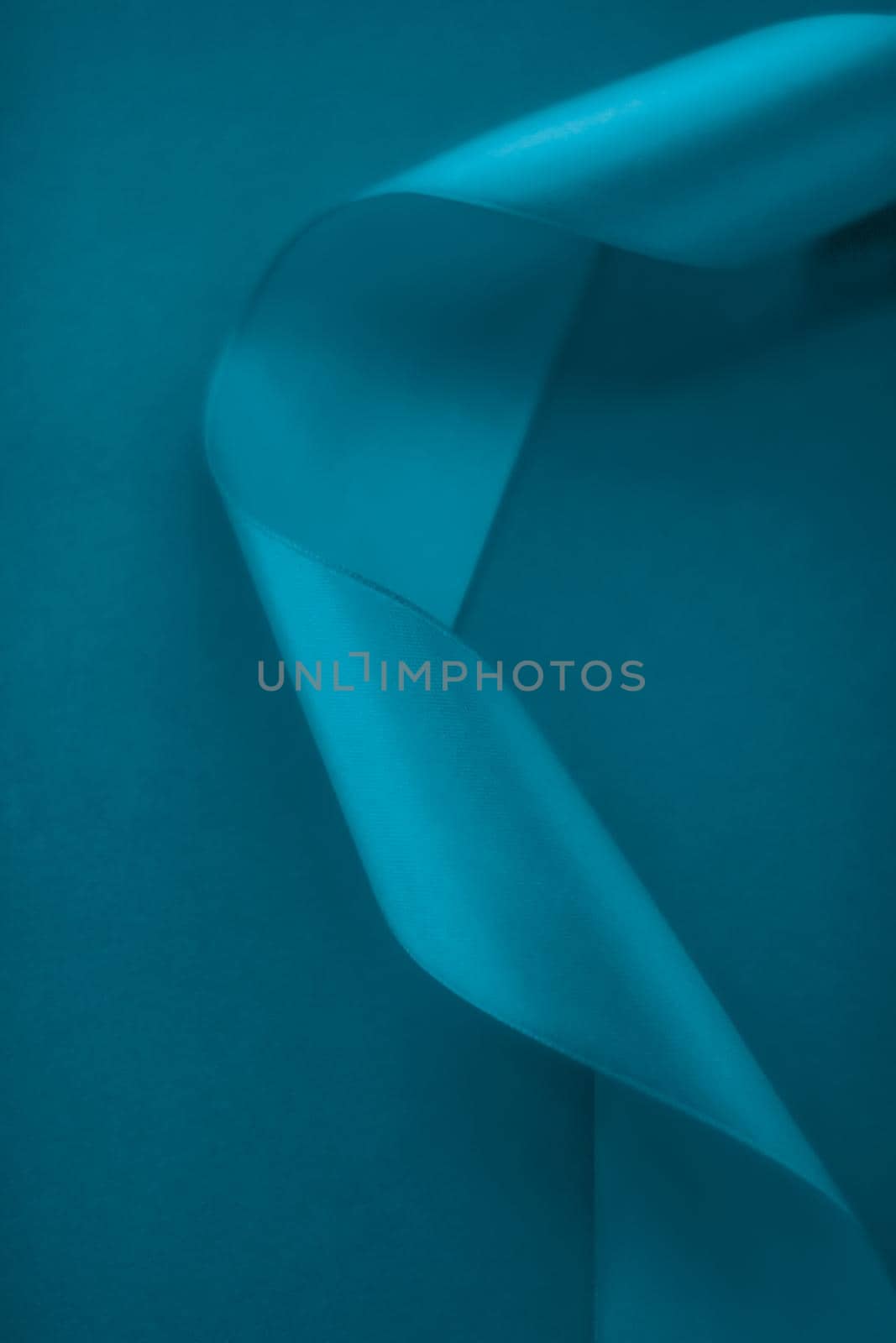Abstract silk ribbon on aqua blue background, exclusive luxury brand design for holiday sale product promotion and glamour art invitation card backdrop by Anneleven