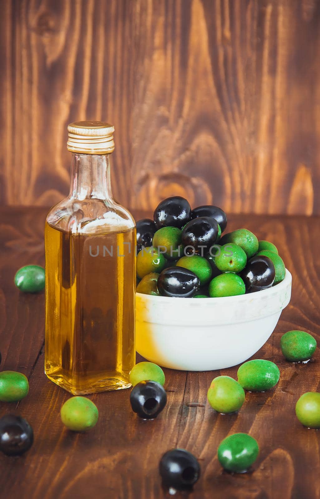 olives and olive oil. Selective focus. Food. by yanadjana