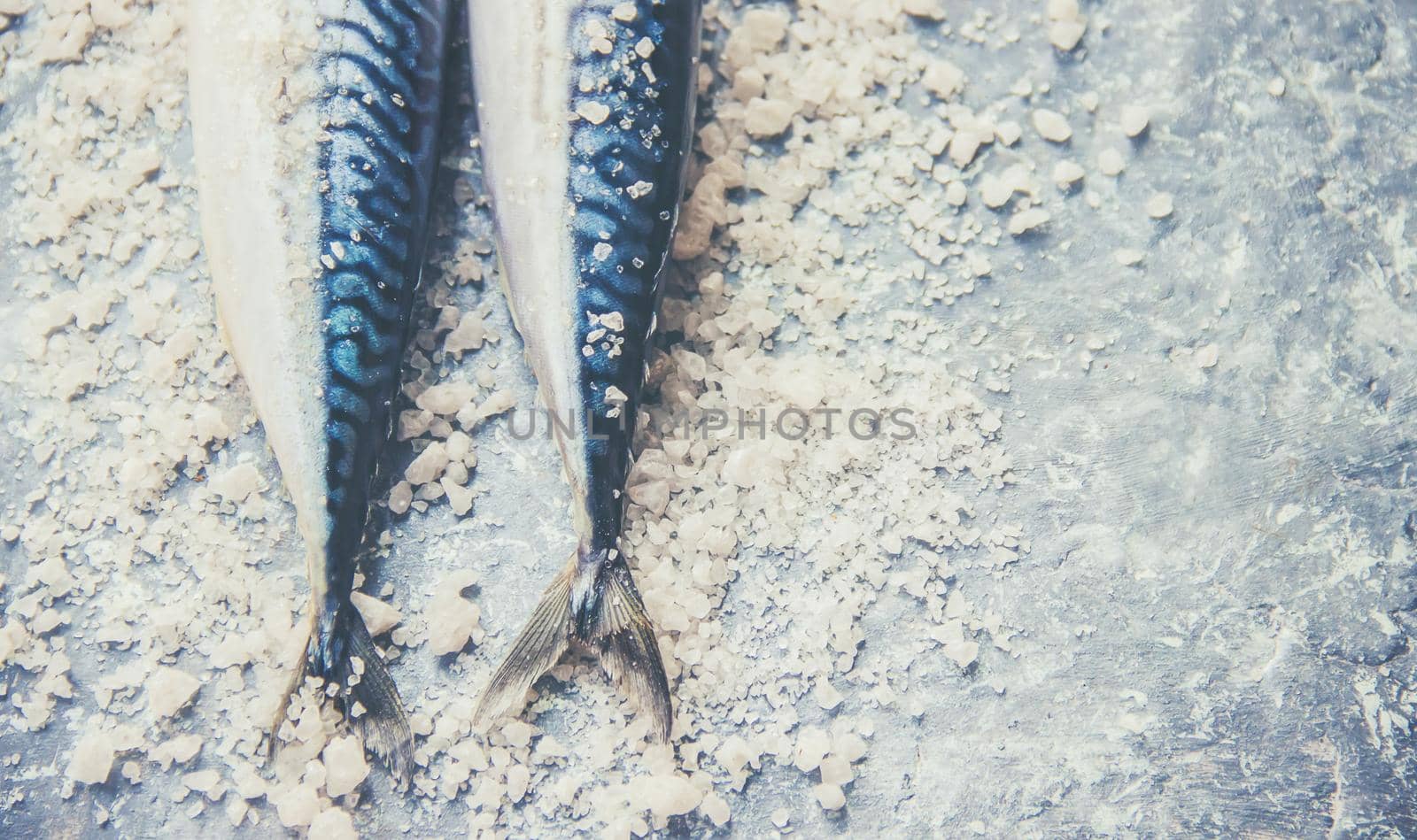raw fish of mackerel. Selective focus. Food and drink.