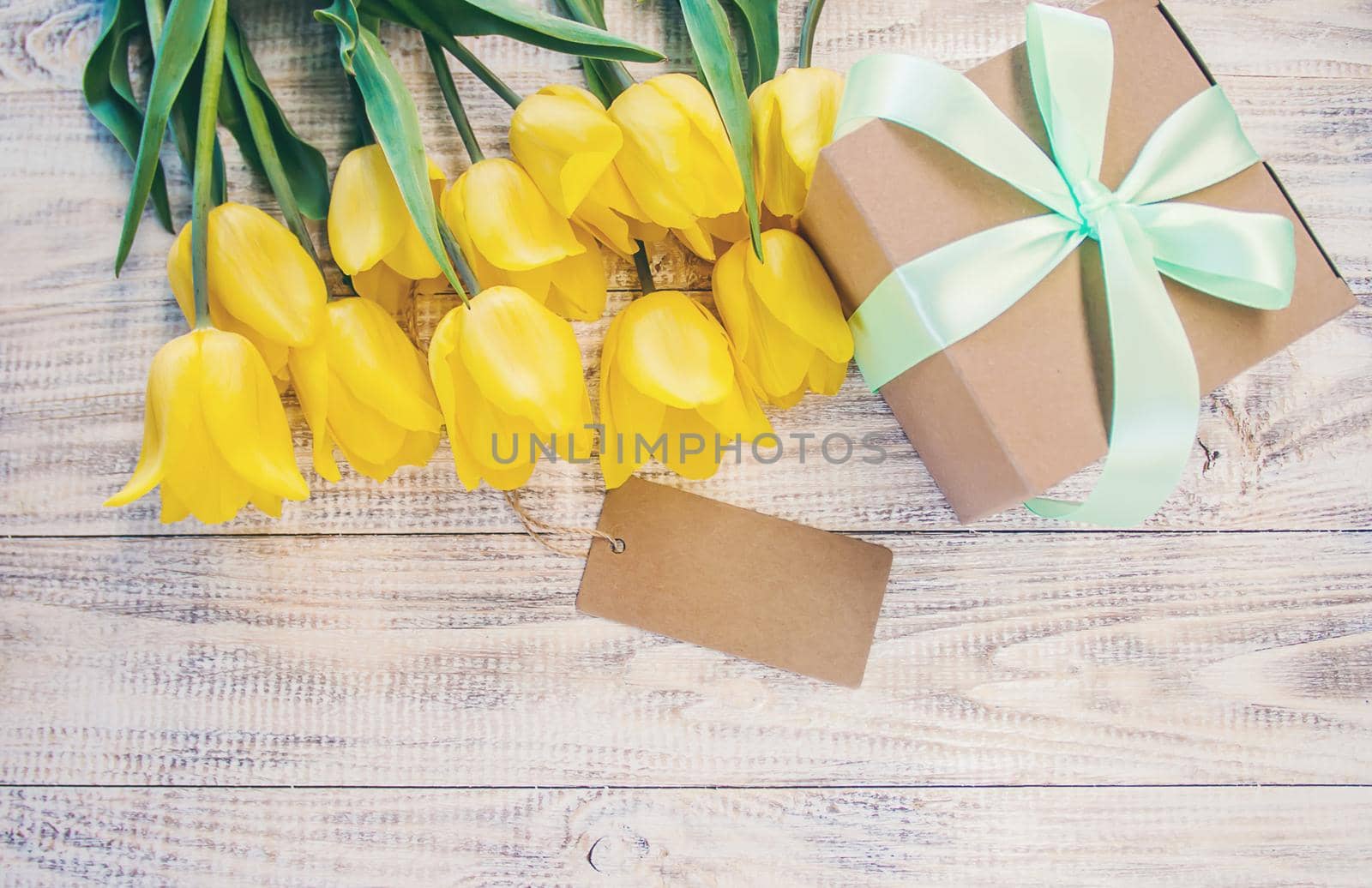 gift and flowers. selective focus. holidays and events. nature