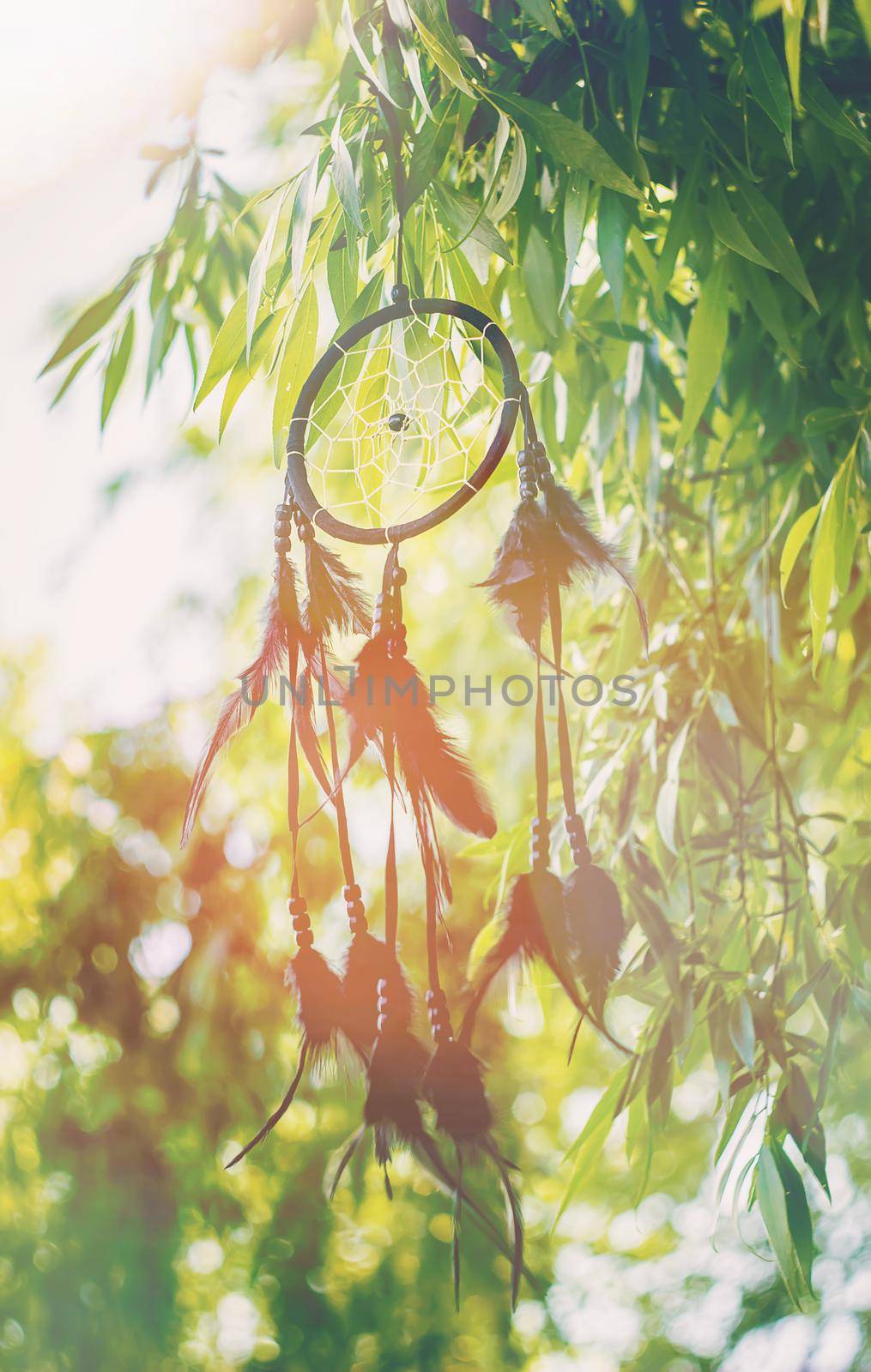 Dream catcher in a vintage style. Selective focus.