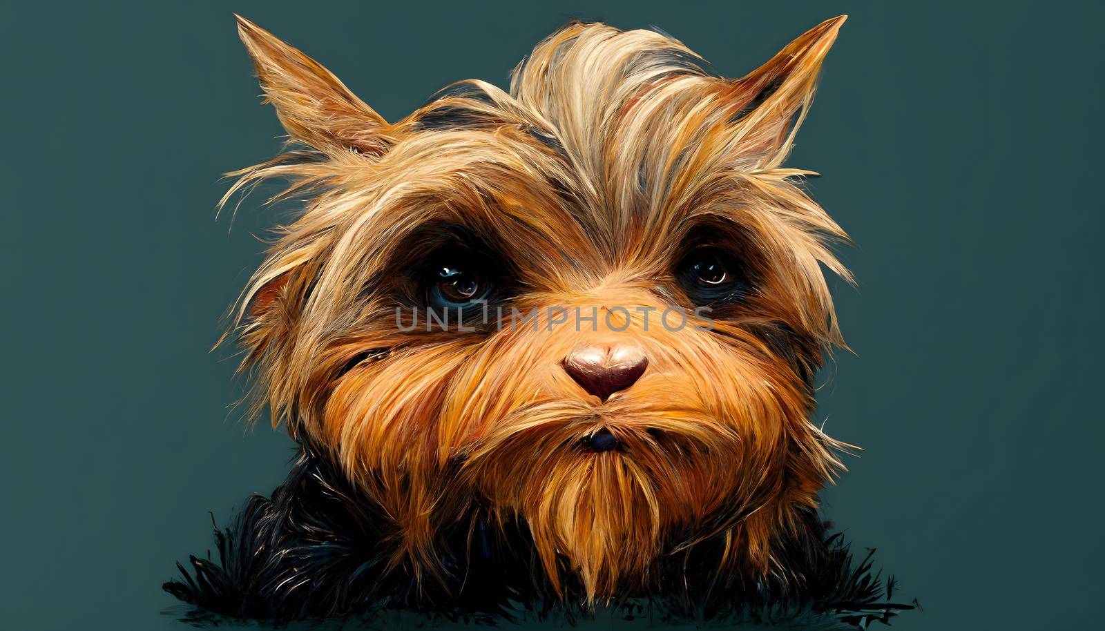 portrait of yorkshire terrier, neural network generated art by z1b