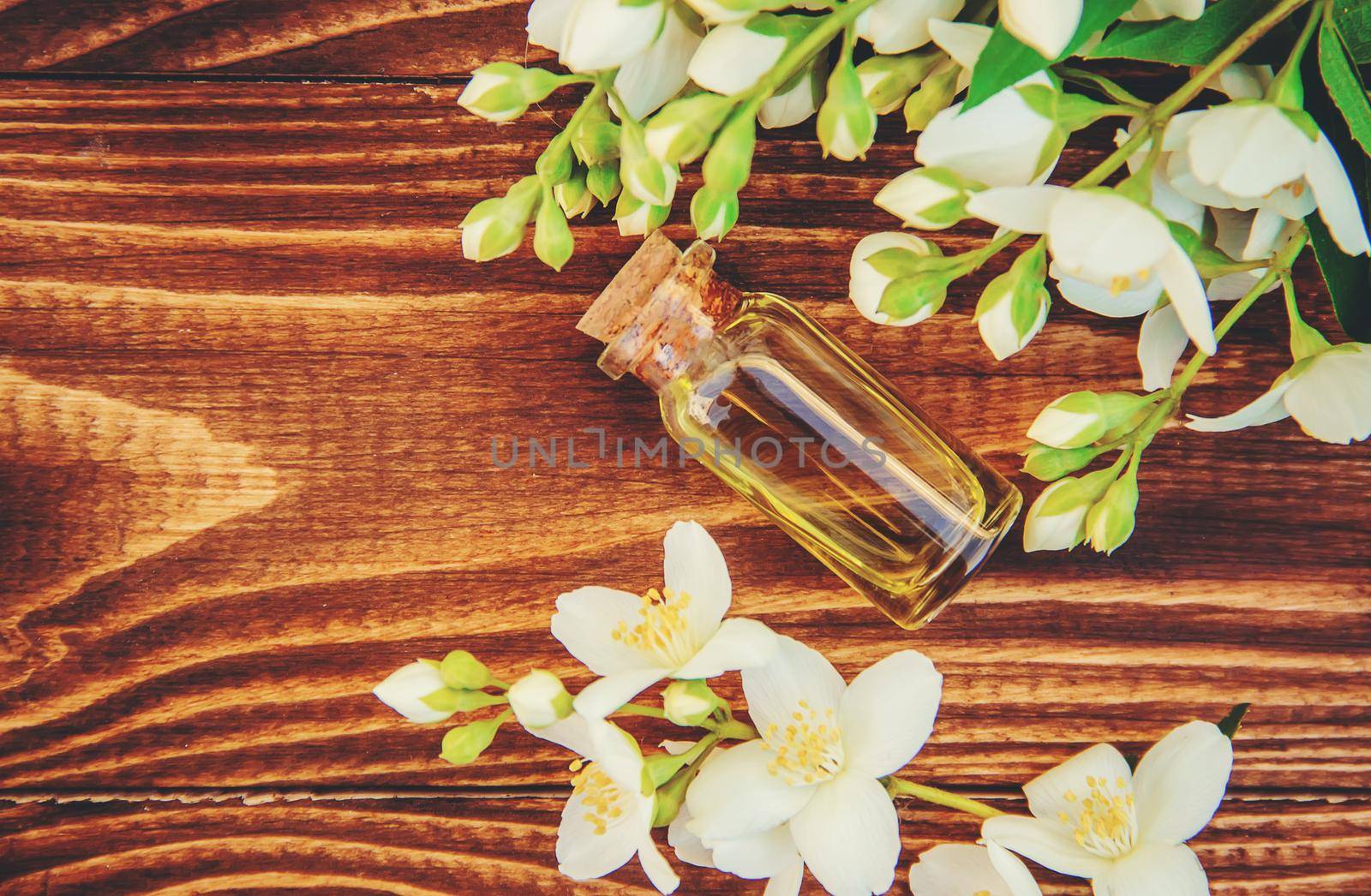 Jasmine essential oil. selective focus. madicine and nature. by yanadjana