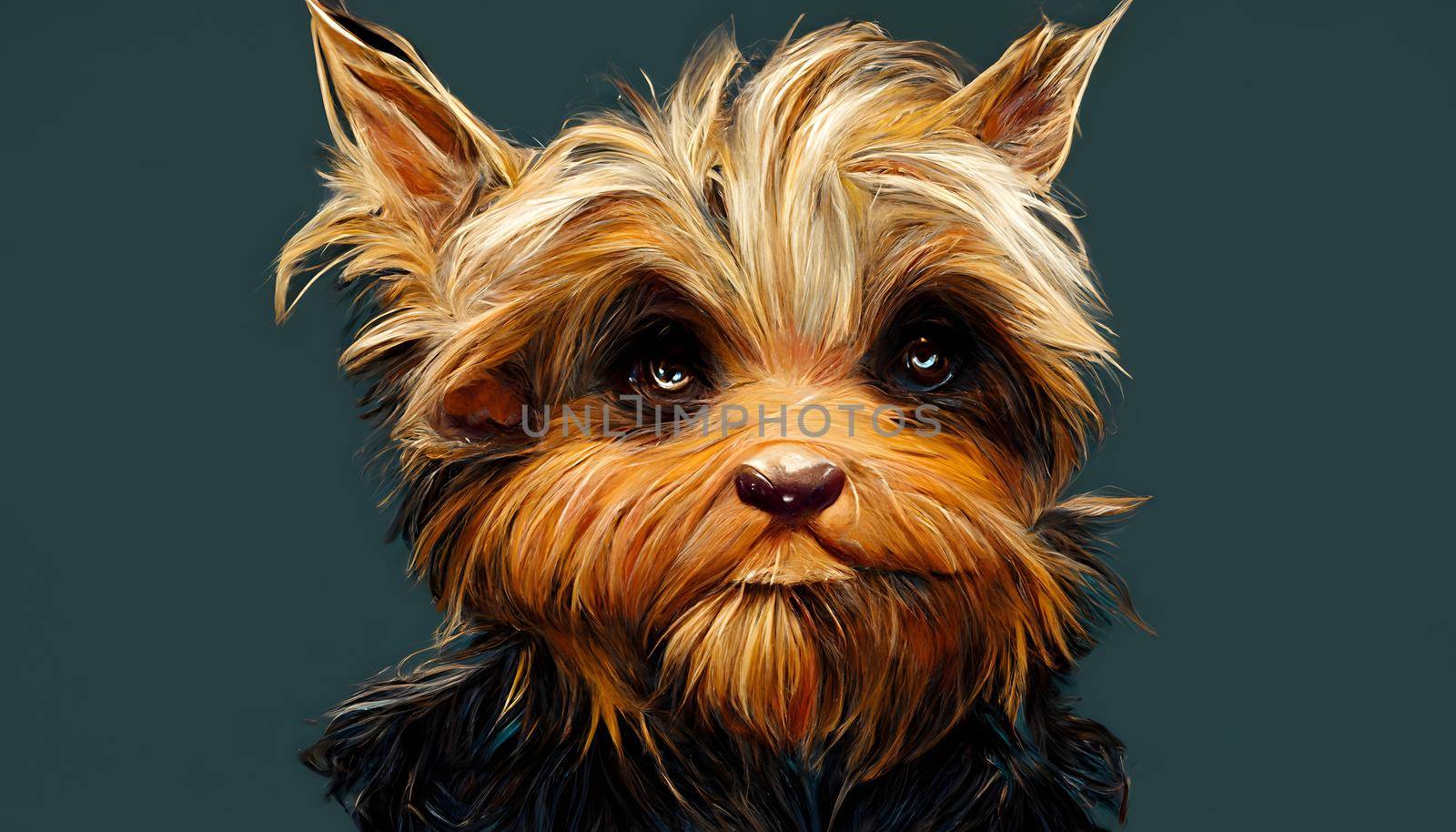 portrait of yorkshire terrier, neural network generated art by z1b