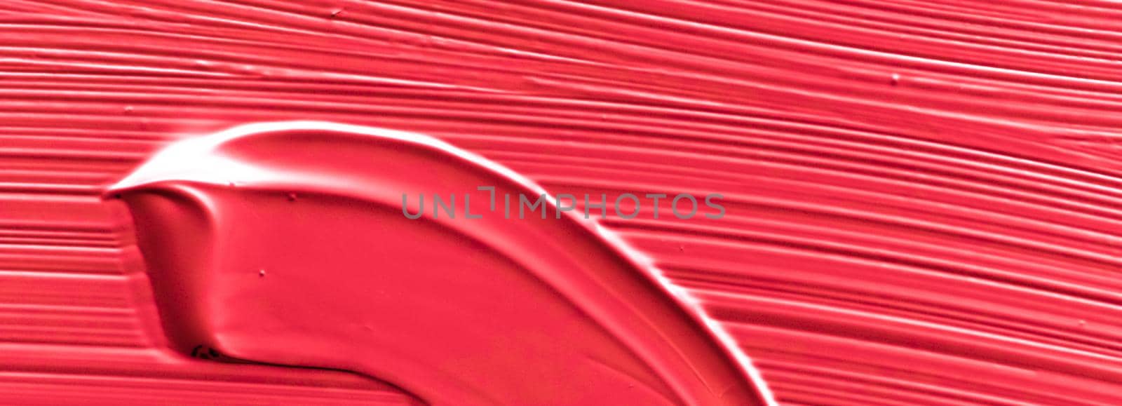 Art, branding and makeup concept - Cosmetics abstract texture background, red acrylic paint brush stroke, textured cream product as make-up backdrop for luxury beauty brand, holiday banner design
