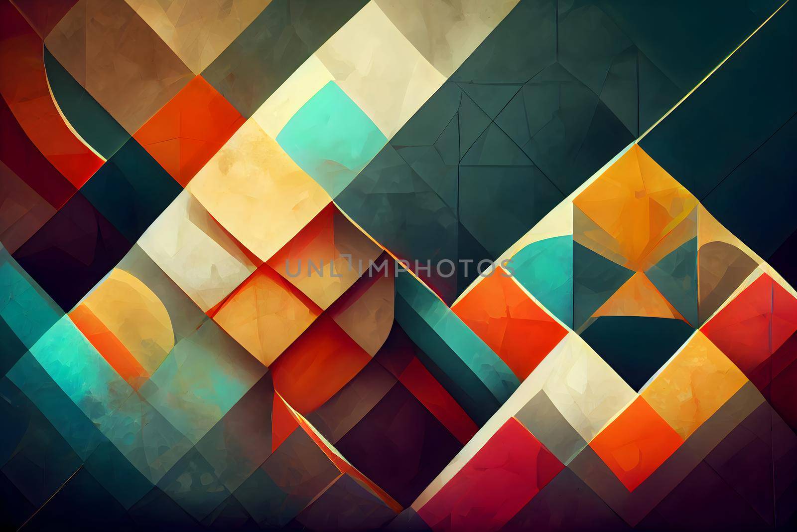 abstract flat colorful geometric background, neural network generated art by z1b