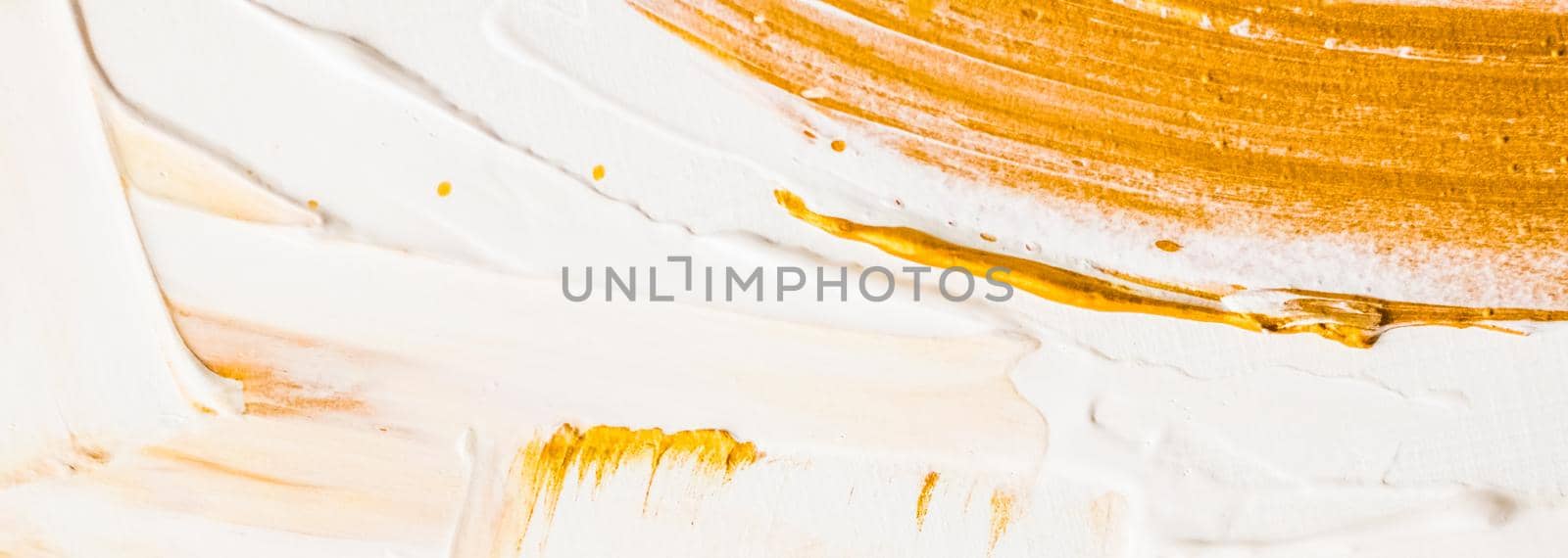 Art, branding and glamour concept - Artistic abstract texture background, golden acrylic paint brush stroke, textured ink oil splash as print backdrop for luxury holiday brand, flatlay banner design